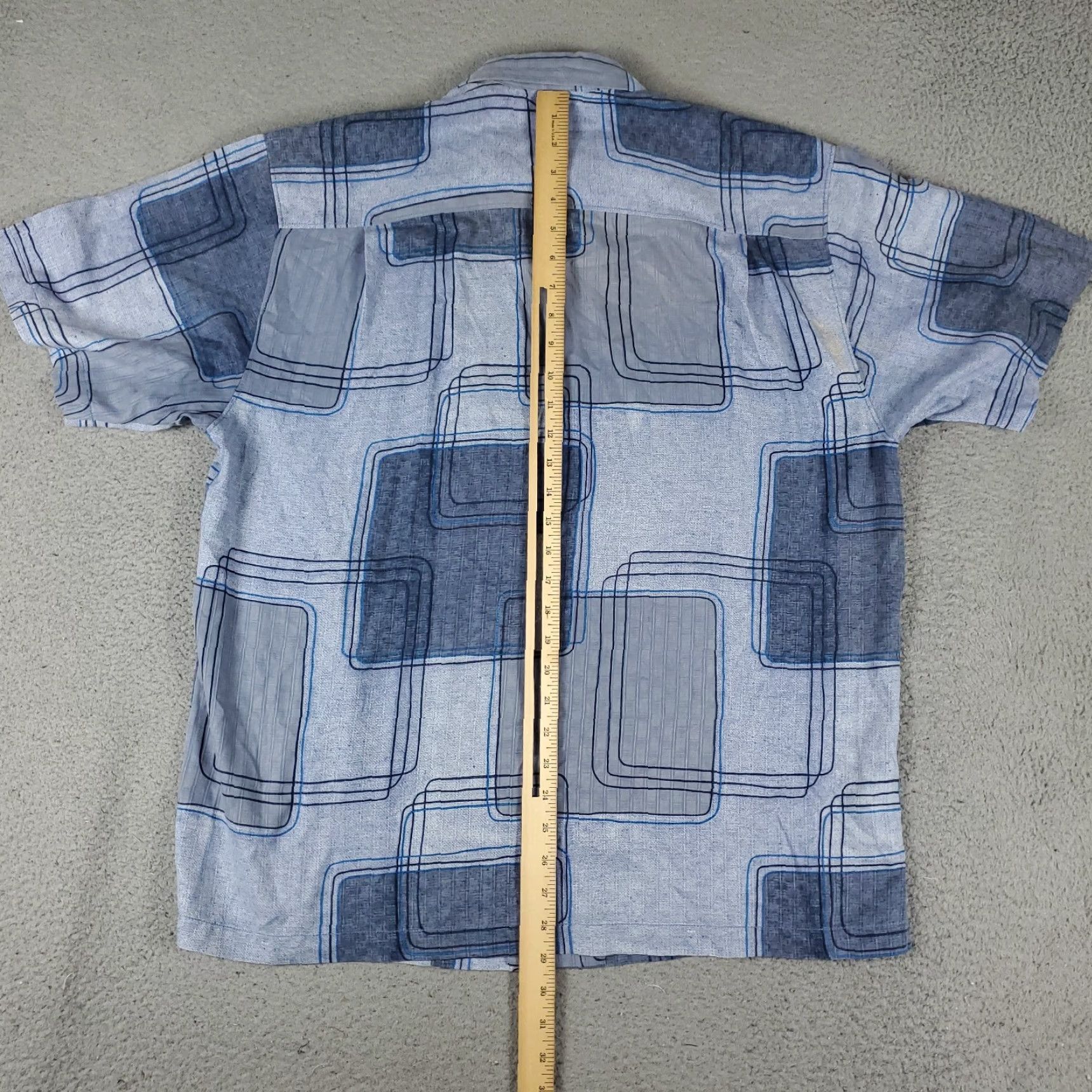 Tommy Bahama Tommy Bahama Button-Up Shirt Mens Large Blue Geometric Hawaiian Short Sleeve Size US L / EU 52-54 / 3 - 5 Thumbnail
