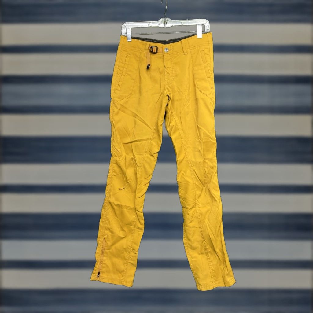 Prana PRANA Hiking Pants Mens 30x30 Pants Slim Yellow 5-Pocket Cargo Logo Outdoor Climbing Style: Climbing Pants Mens Regular Size 30 Color Yellow Size US 30 / EU 46 - 1 Thumbnail