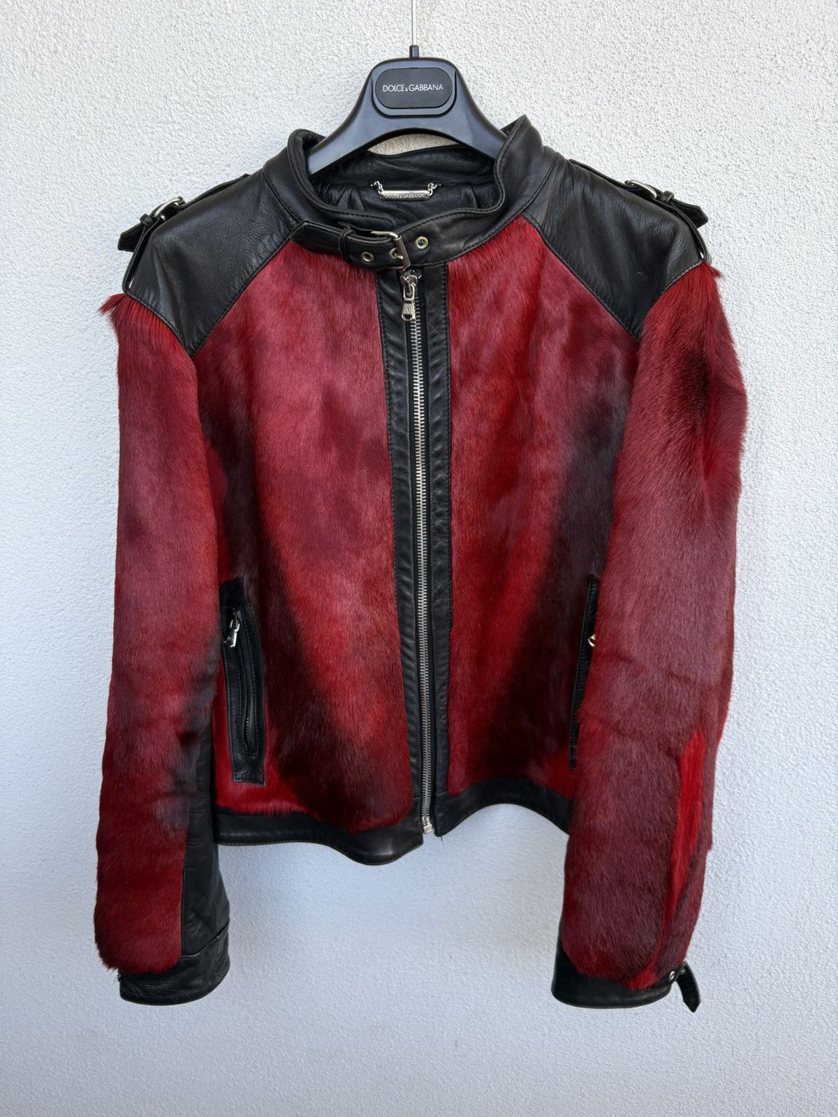 Dolce & Gabbana Dolce&gabbana fw 2001 runway fur and leather biker jacket Size US XL / EU 56 / 4 - 4 Thumbnail
