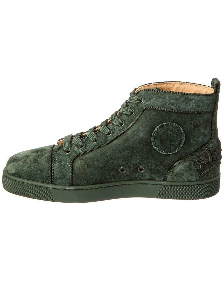 Christian Louboutin CHRISTIAN LOUBOUTIN Fun Louis green high suede sneakers 45 Size US 12 / EU 45 - 2 Thumbnail