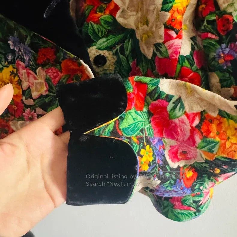 Kenzo Kenzo Jungle Series 1980s Floral Velvet Collar Wool Jacket Size M / US 6-8 / IT 42-44 - 4 Thumbnail