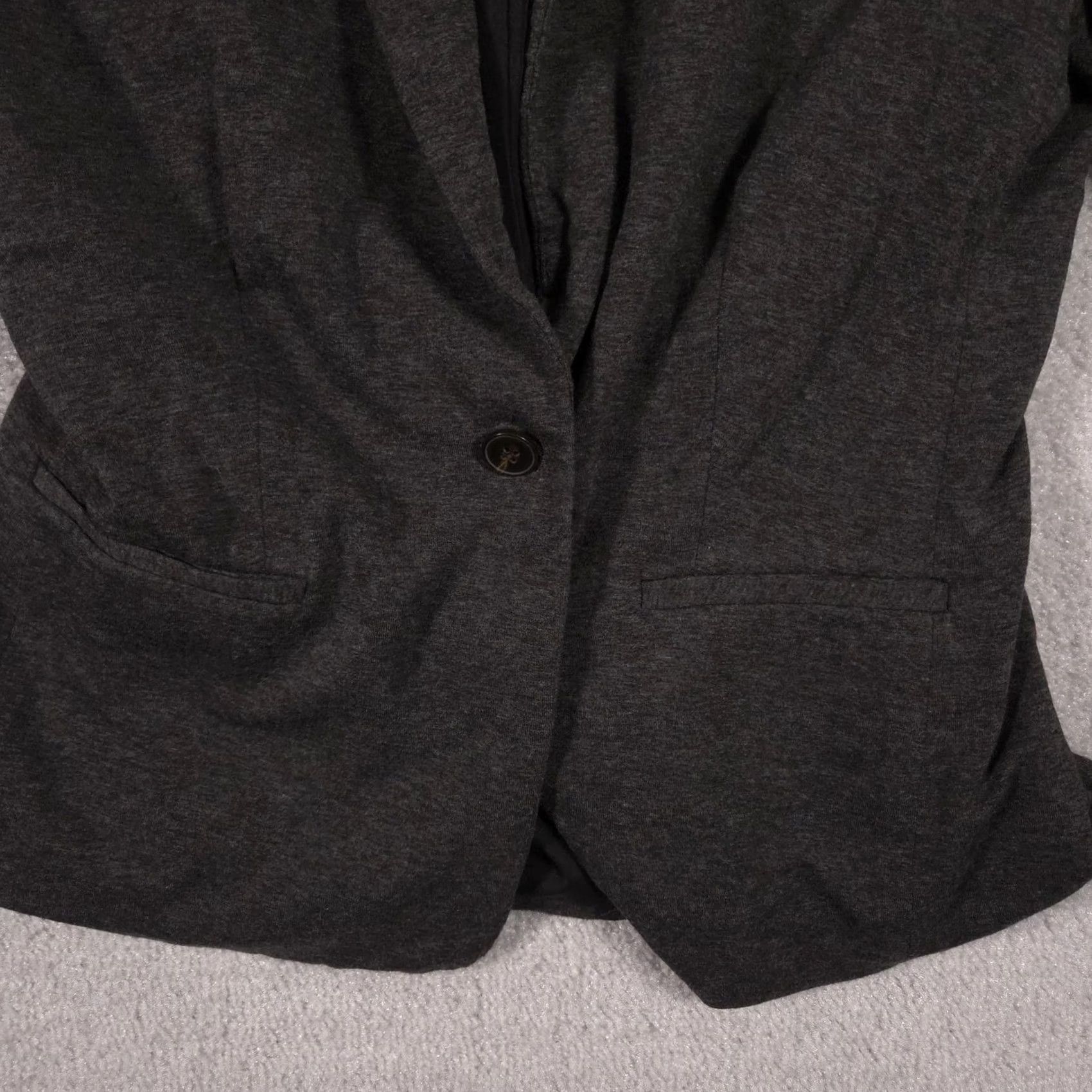 Old Navy Old Navy Blazer Womens Small Gray Knit One Button Lined Stretch Career Jacket Size S / US 4 / IT 40 - 4 Thumbnail