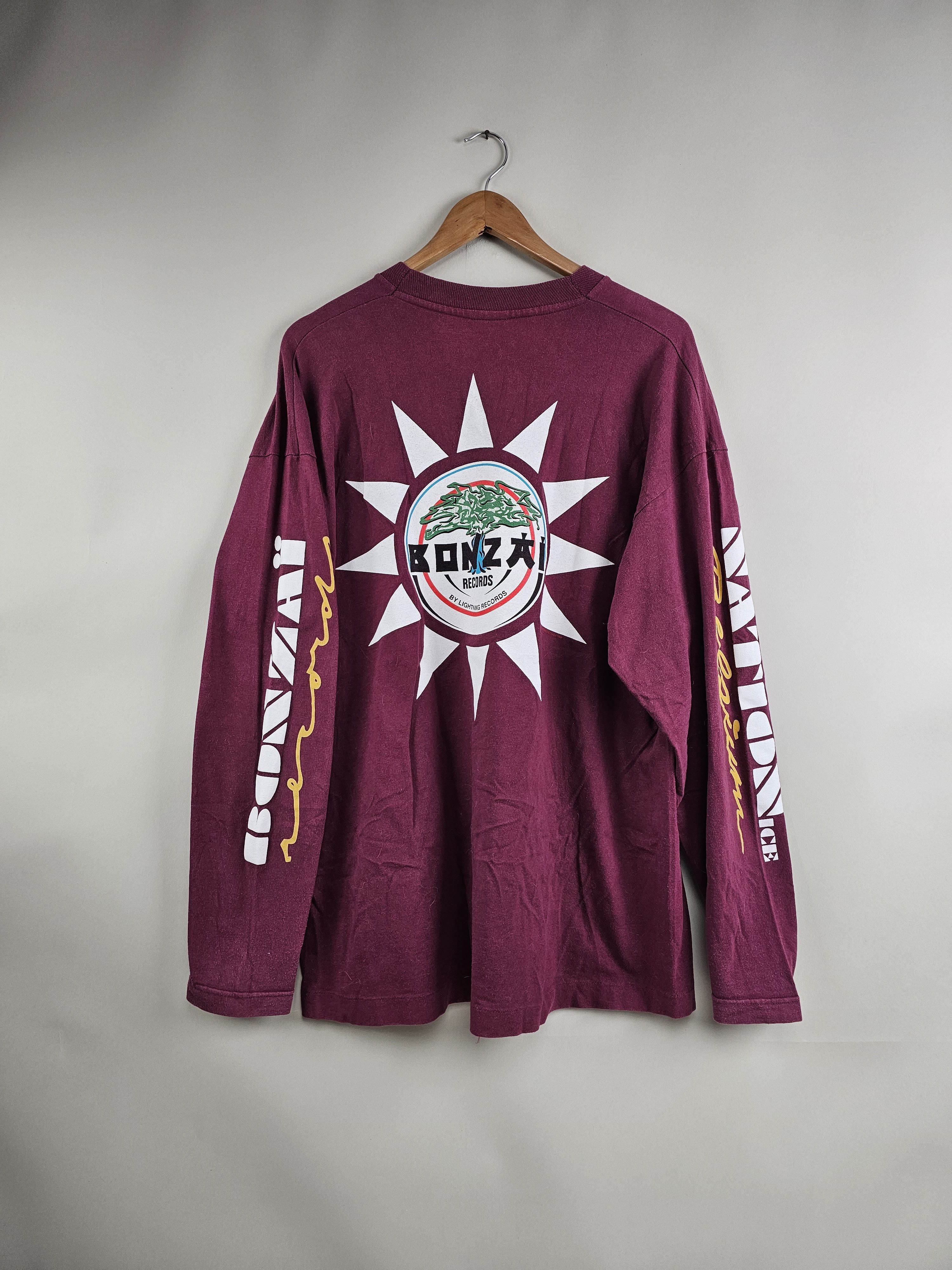 Band Tees × Thunderdome × Vintage 1993 Bonzaï Records Long Sleeve 90s Techno Gabber XL Size US XL / EU 56 / 4 - 1 Thumbnail