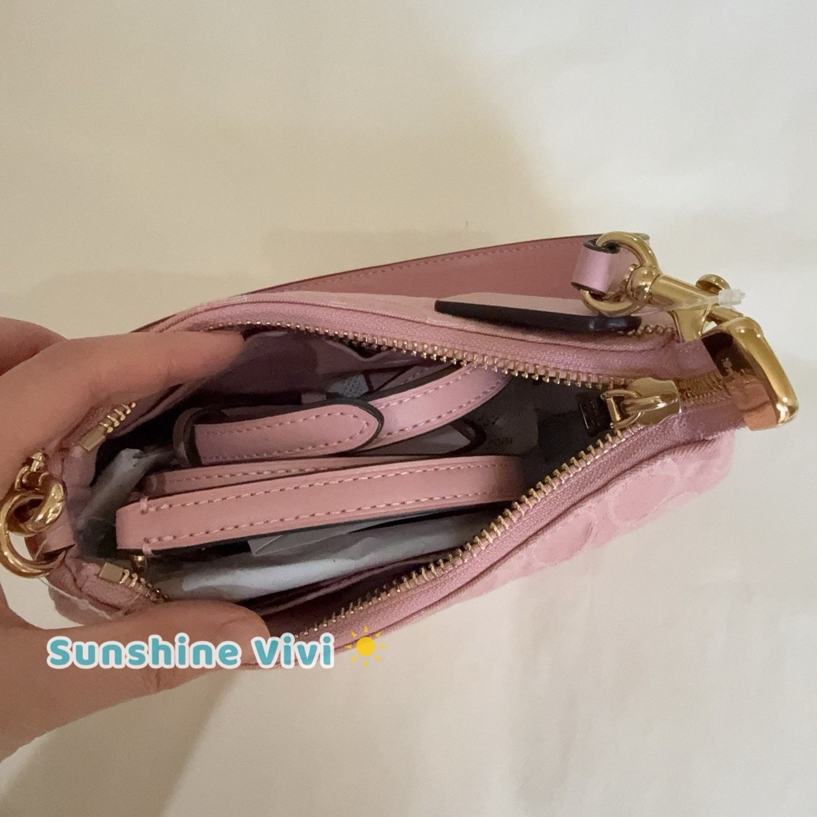 Coach NWT Coach Teri Mini Crossbody Bag Denim CFF97 Light Pink Size ONE SIZE - 8 Thumbnail