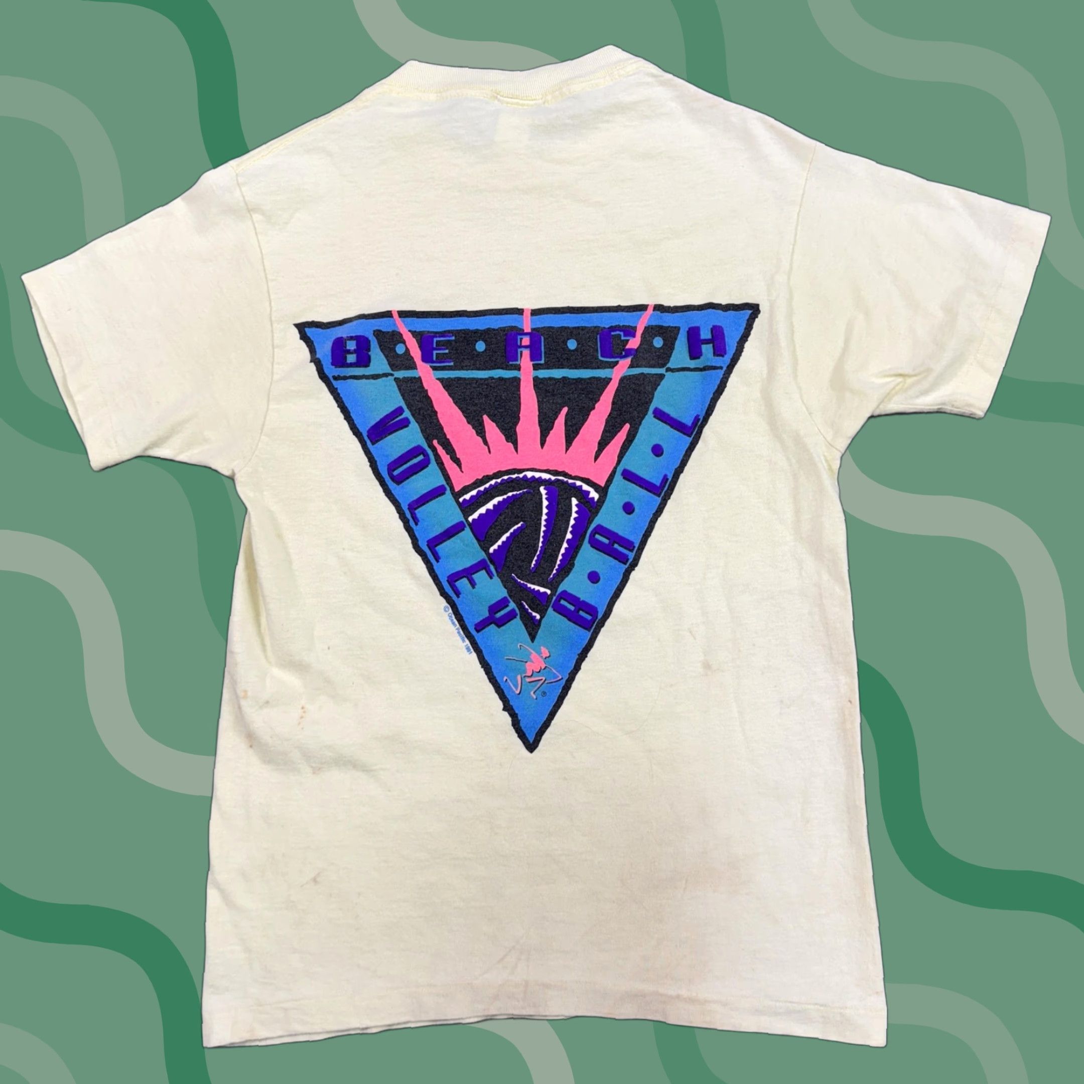Ocean Pacific VINTAGE Ocean Pacific Shirt Mens Small Beach Volleyball Graphic 90s USA stains Size US S / EU 44-46 / 1 - 1 Thumbnail