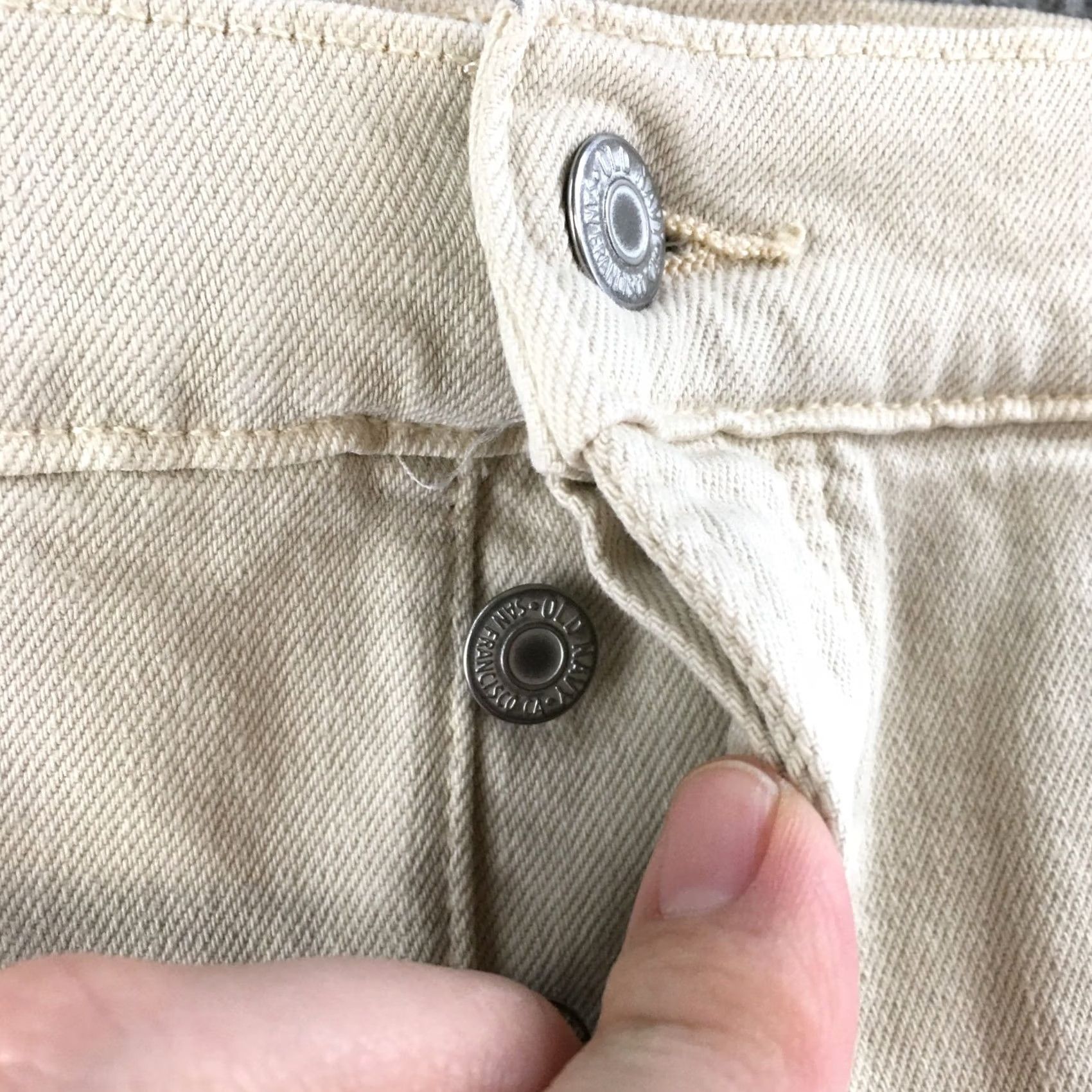 Old Navy Old Navy Shorts Womens 18 Sky-Hi A-Line Beige High Rise Denim Button Fly Shorts Size 40" / US 18 - 4 Thumbnail