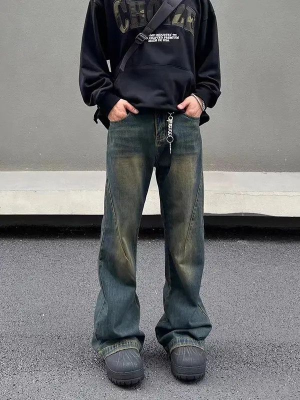 VIBE Vintage washed distressed mud-dyed micro-flared jeans Size US 32 / EU 48 - 1 Thumbnail