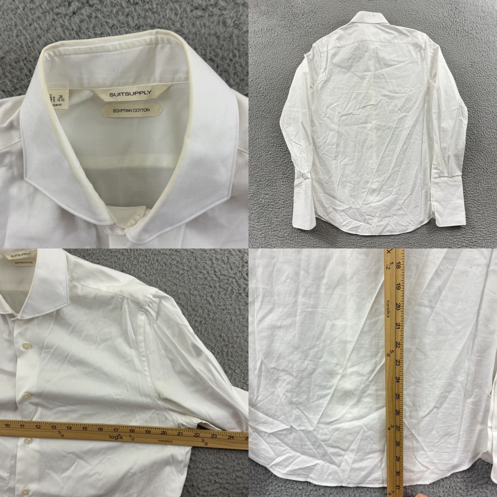 Suitsupply Suitsupply Tuxedo Shirt Mens Medium Slim Fit White Egyptian Cotton French Cuff Shirt Size US M / EU 48-50 / 2 - 8 Thumbnail