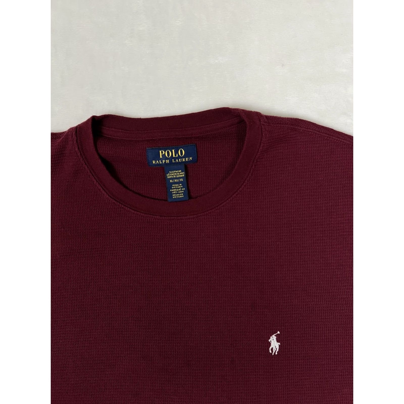 Polo Ralph Lauren Polo Ralph Lauren Sleep Shirt Red XL Long Sleeve 100% Cotton Knit Crew Neck Logo Modern Classic Men's Sleepwear Size US XL / EU 56 / 4 - 2 Thumbnail