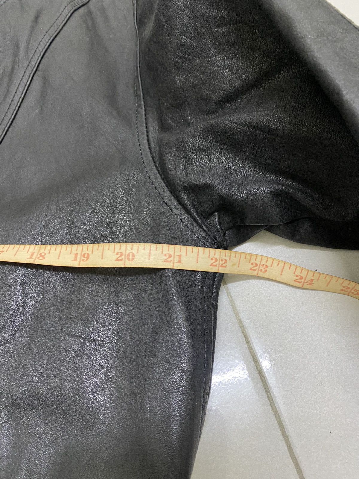 Designer × Japanese Brand × Vintage Vintage Leather Jacket Round neck luxury designers Size US M / EU 48-50 / 2 - 7 Thumbnail