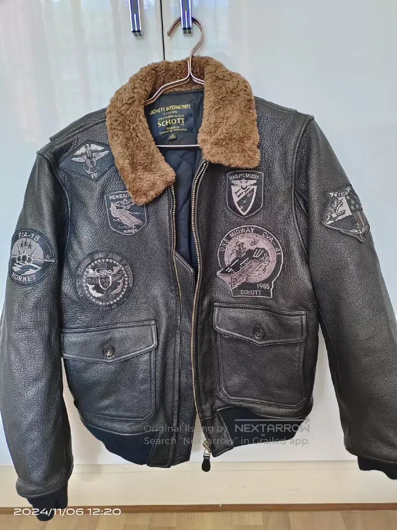 Schott Schott Genuine leather jacket for men embroidered leather Size US XL / EU 56 / 4 - 2 Thumbnail