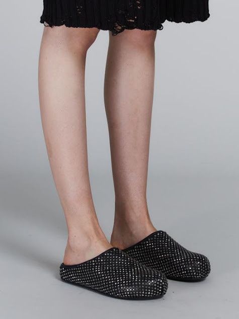 Marni o1w1db11125 Fussbett Crystal Leather Mules in Black Size US 6 / IT 36 - 2 Thumbnail
