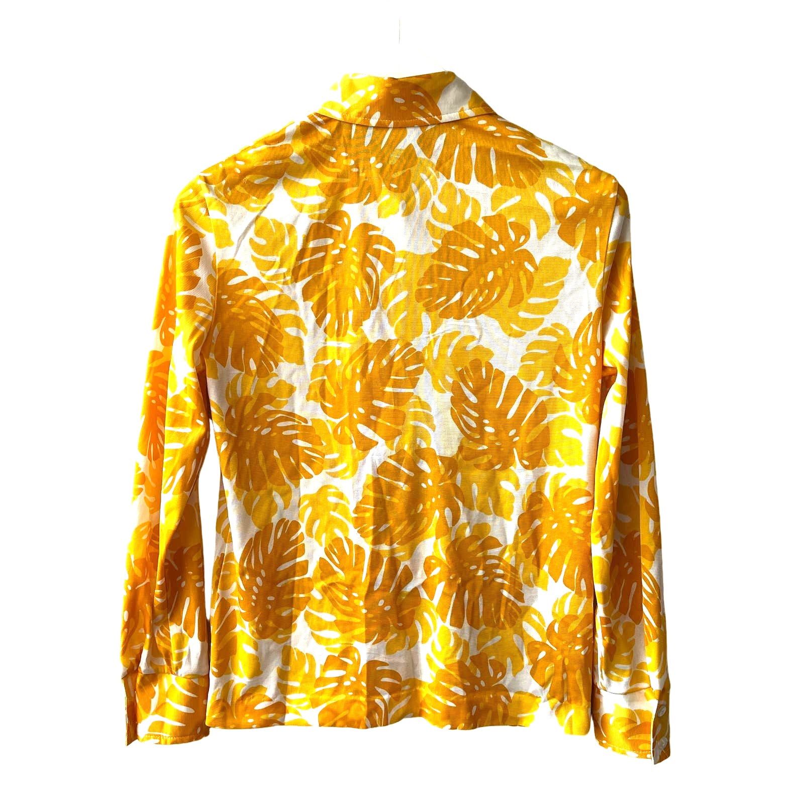 Vintage VINTAGE 70s Alex Colman Monstera Leaf Print Blouse Size Med Size M / US 6-8 / IT 42-44 - 2 Thumbnail