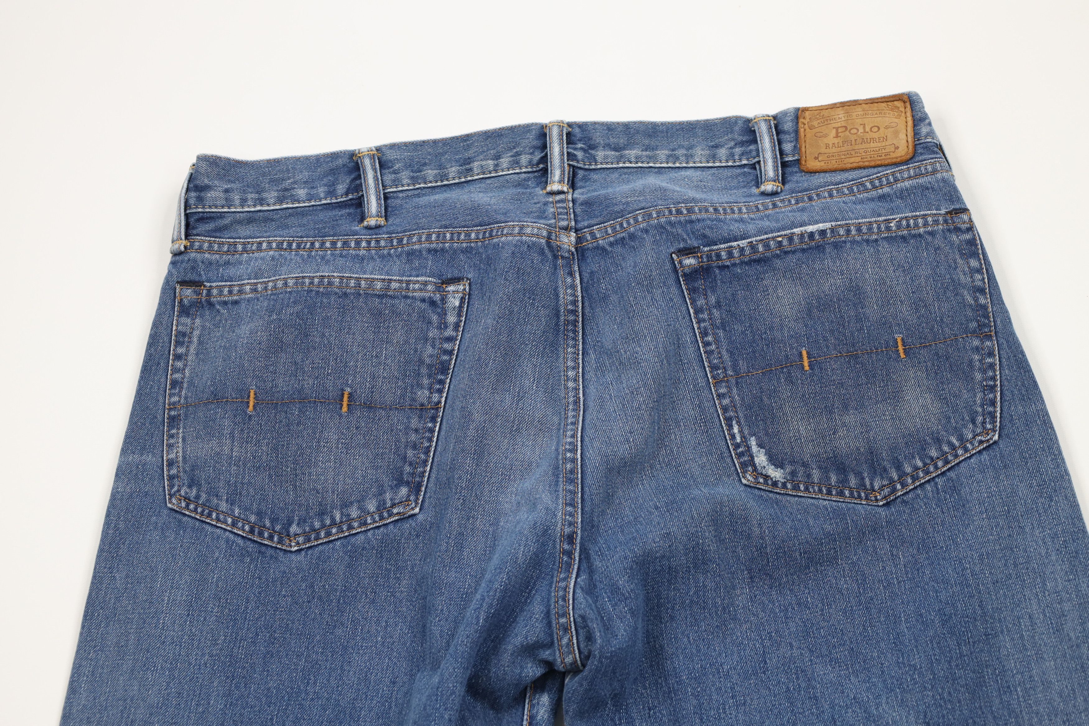 Ralph Lauren × Vintage Vintage Ralph Lauren Straight Leg Denim Jeans Blue Cotton Size US 38 / EU 54 - 12 Thumbnail