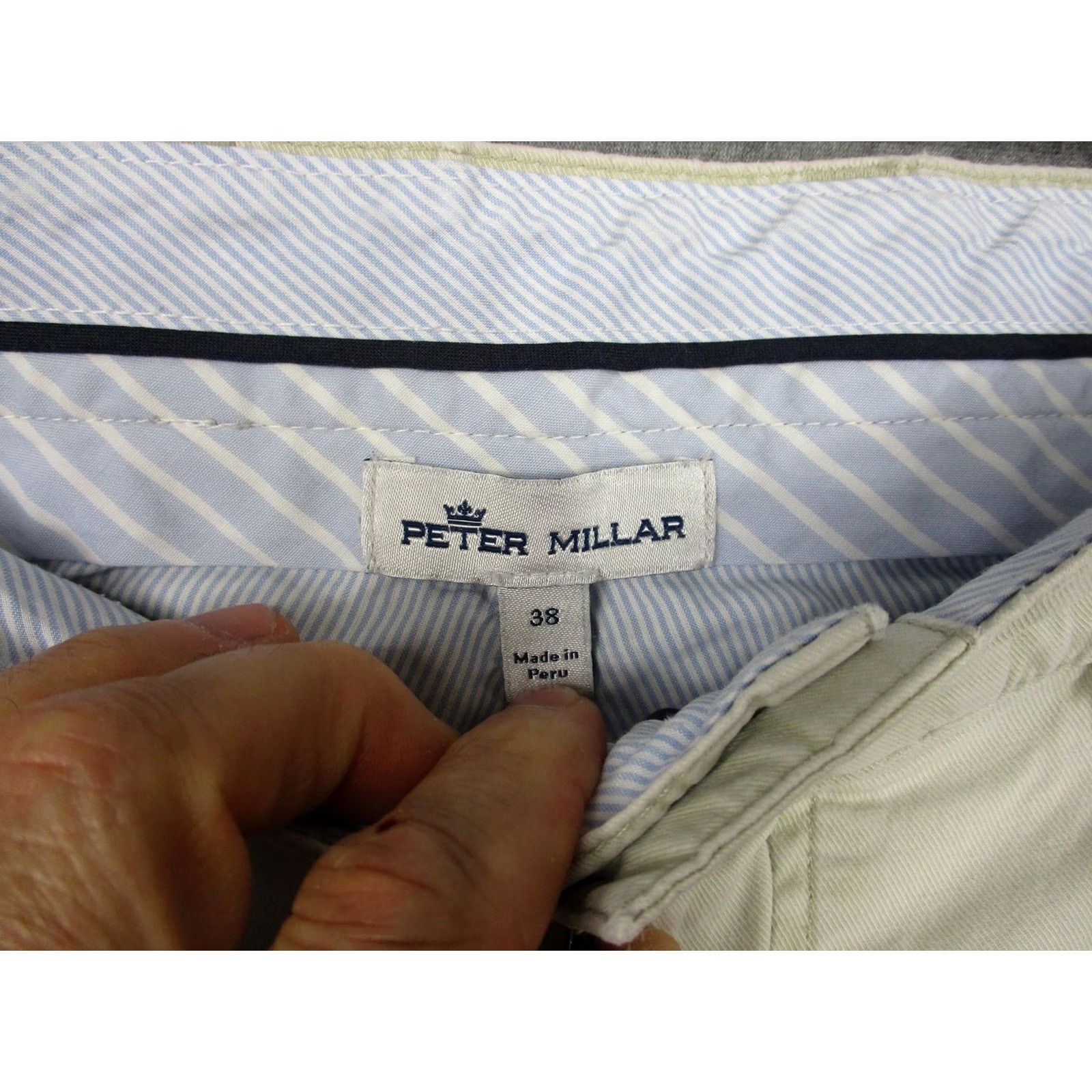 Peter Millar Peter Millar Pants Mens 38x32 Beige 5 Pocket Stretch Chino Pima Cotton Casual Size US 38 / EU 54 - 7 Thumbnail