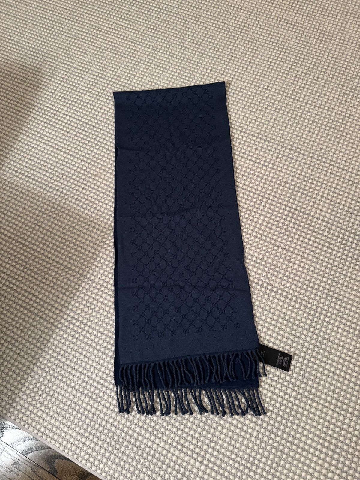 Gucci Gucci Blue Wool Scarf Size ONE SIZE - 1 Thumbnail