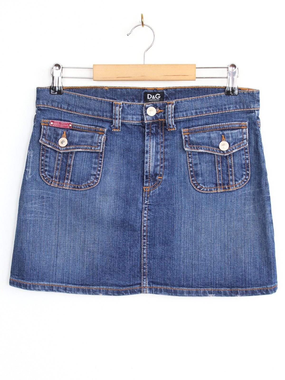 Dolce & Gabbana Dolce Gabbana y2k Denim Mini Skirt Big Logo Size 28" / US 6 / IT 42 - 4 Thumbnail