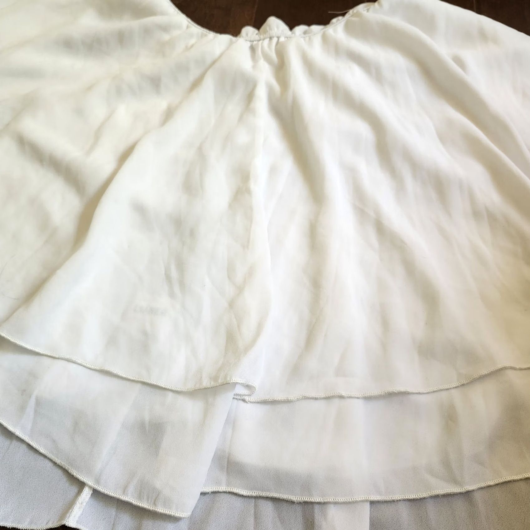 Vintage Lyaner Women's White Layered Skirt Short L Regular XS? (Wait) Size 36" / US 14 / IT 50 - 7 Thumbnail