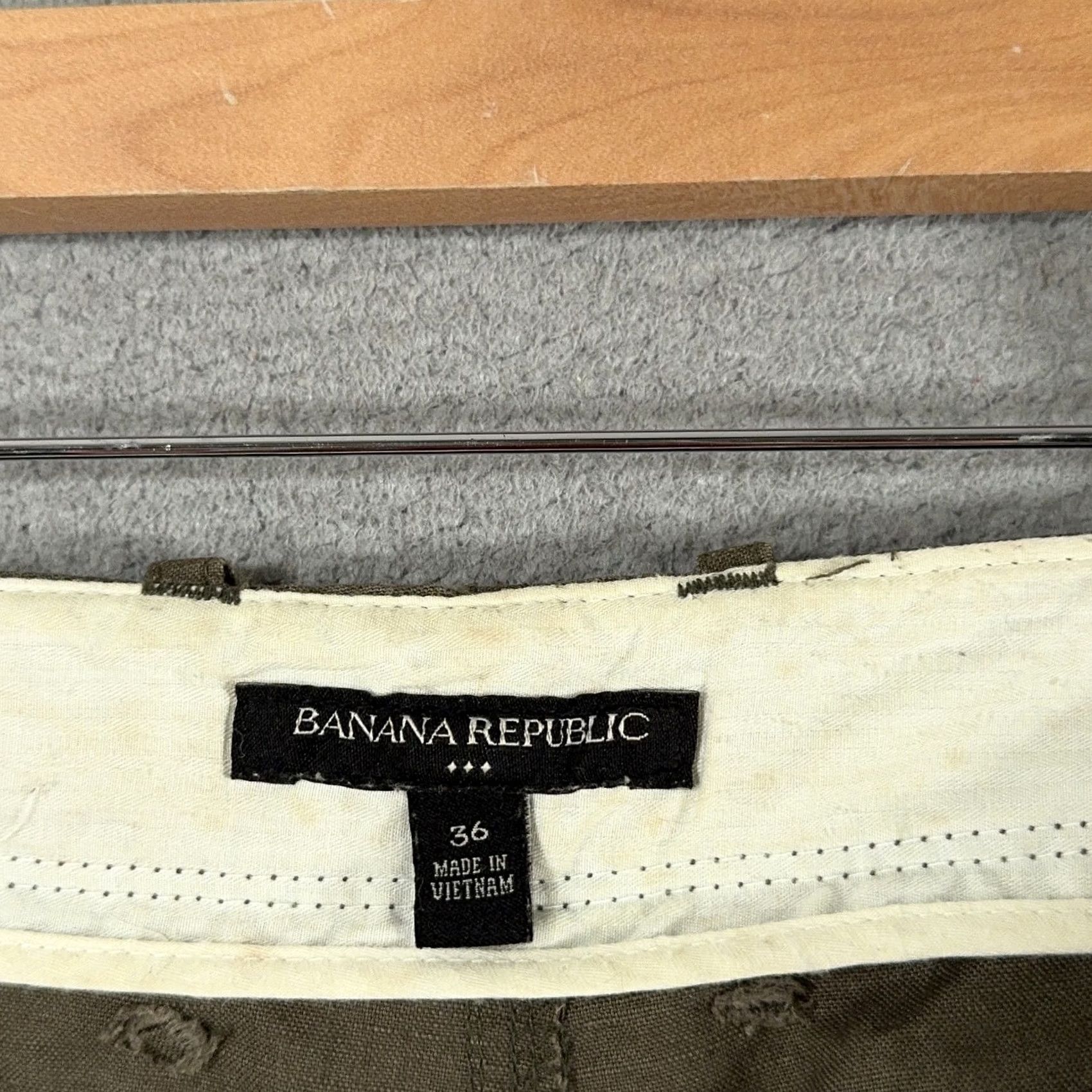 Banana Republic Banana Republic Mens Linen Cotton Safari Pants 39x31 Green Travel Utility Chino Pants Straight Leg Casual 2010s Ven Size US 36 / EU 52 - 2 Thumbnail