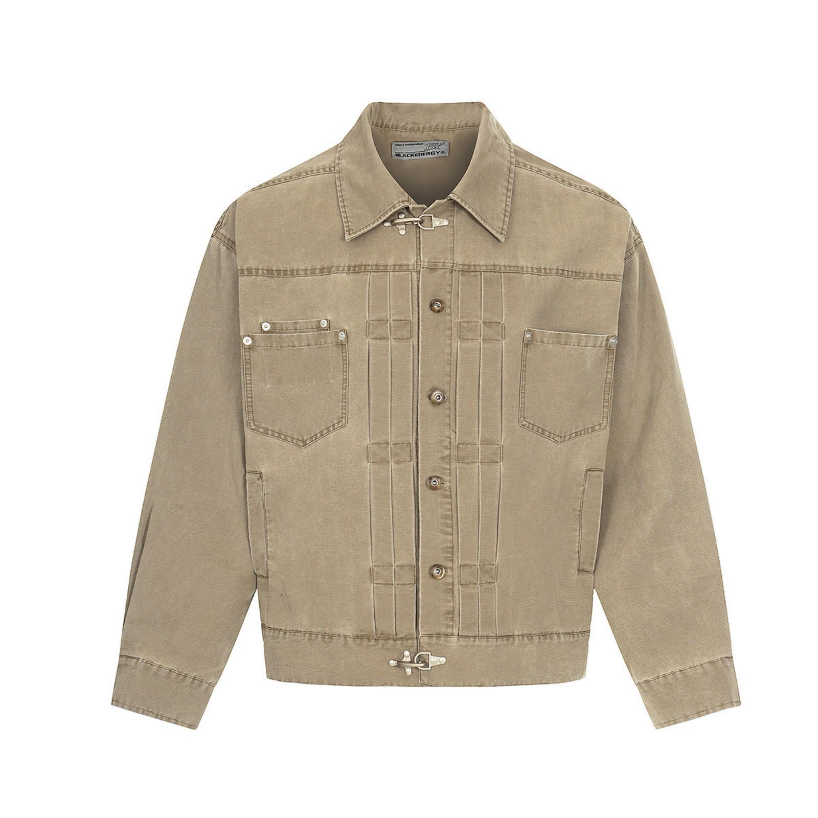 Other Heavyweight Washed Denim Workwear Jacket | Khaki & Black Size US M / EU 48-50 / 2 - 2 Thumbnail