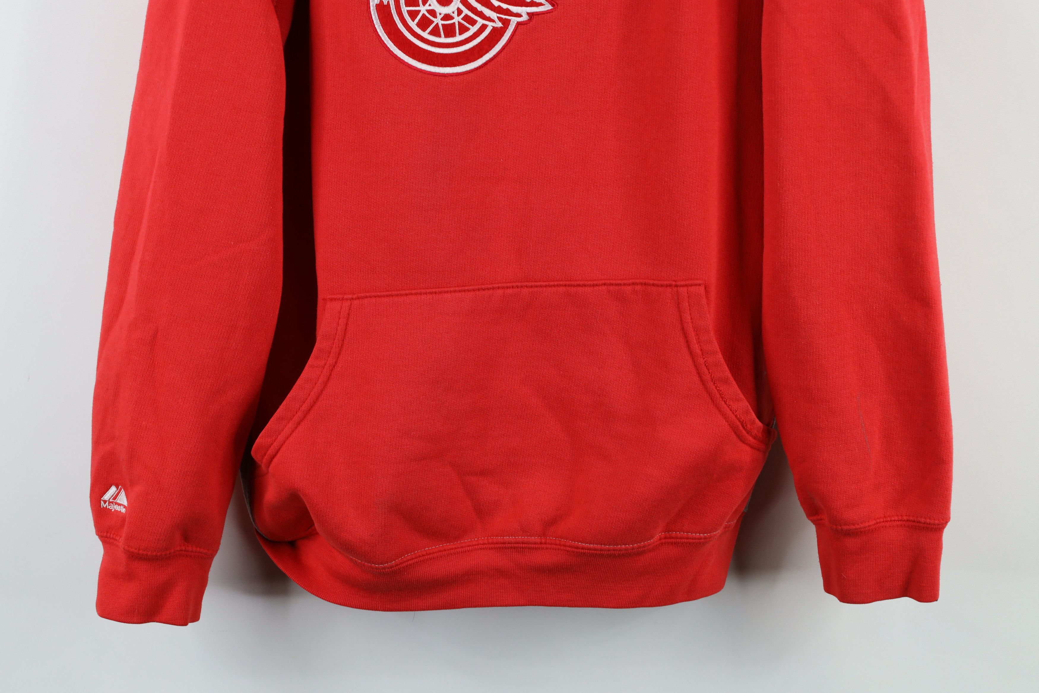 Majestic × Vintage Vintage Majestic Detroit Red Wings Hockey Hoodie Sweatshirt Size M / US 6-8 / IT 42-44 - 3 Thumbnail