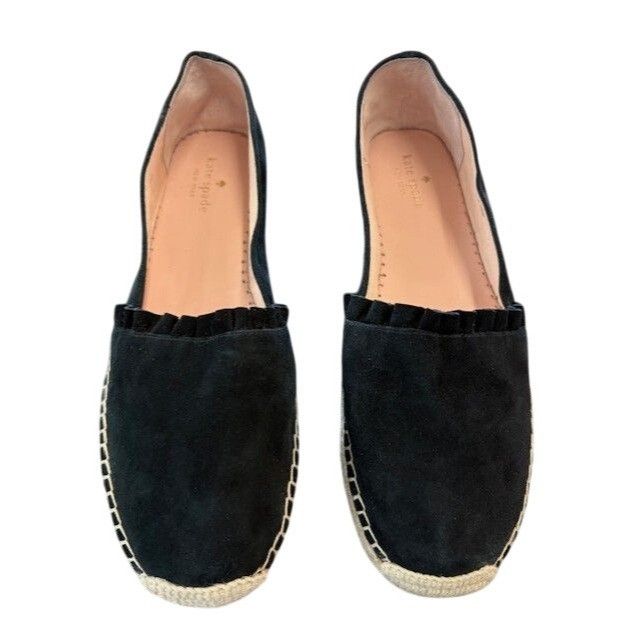 Kate Spade Kate Spade Black Suede Leather Espadrille Flats Womens Size Size US 10 / IT 40 - 2 Thumbnail