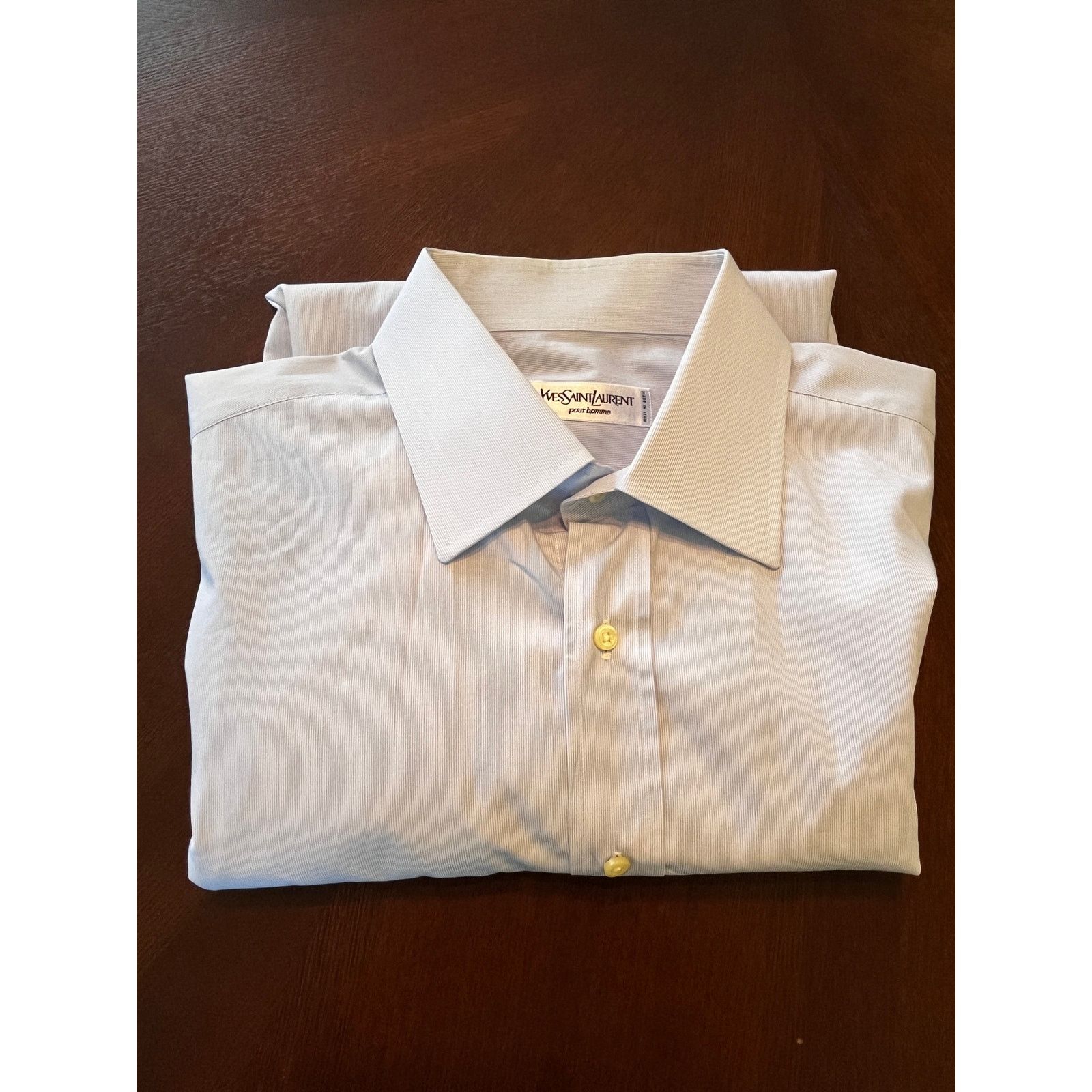 Yves Saint Laurent Yves Saint Laurent Pour Homme Shirt 18/45 Light Blue Size US XXL / EU 58 / 5 - 2 Thumbnail