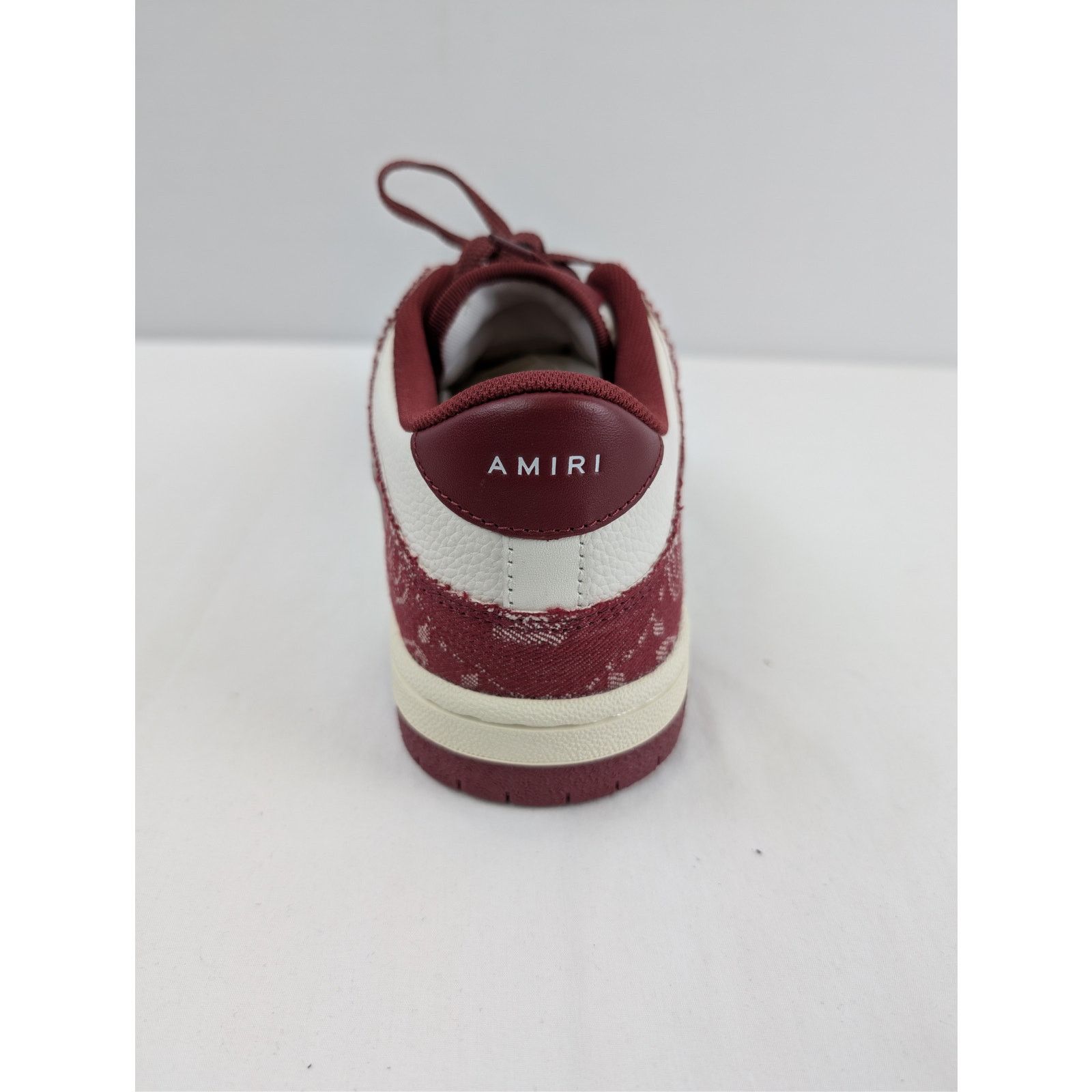 Amiri o1rshd1 Bandana Denim Skeleton Top Low Sneakers in Burgundy Size US 10 / EU 43 - 16 Thumbnail
