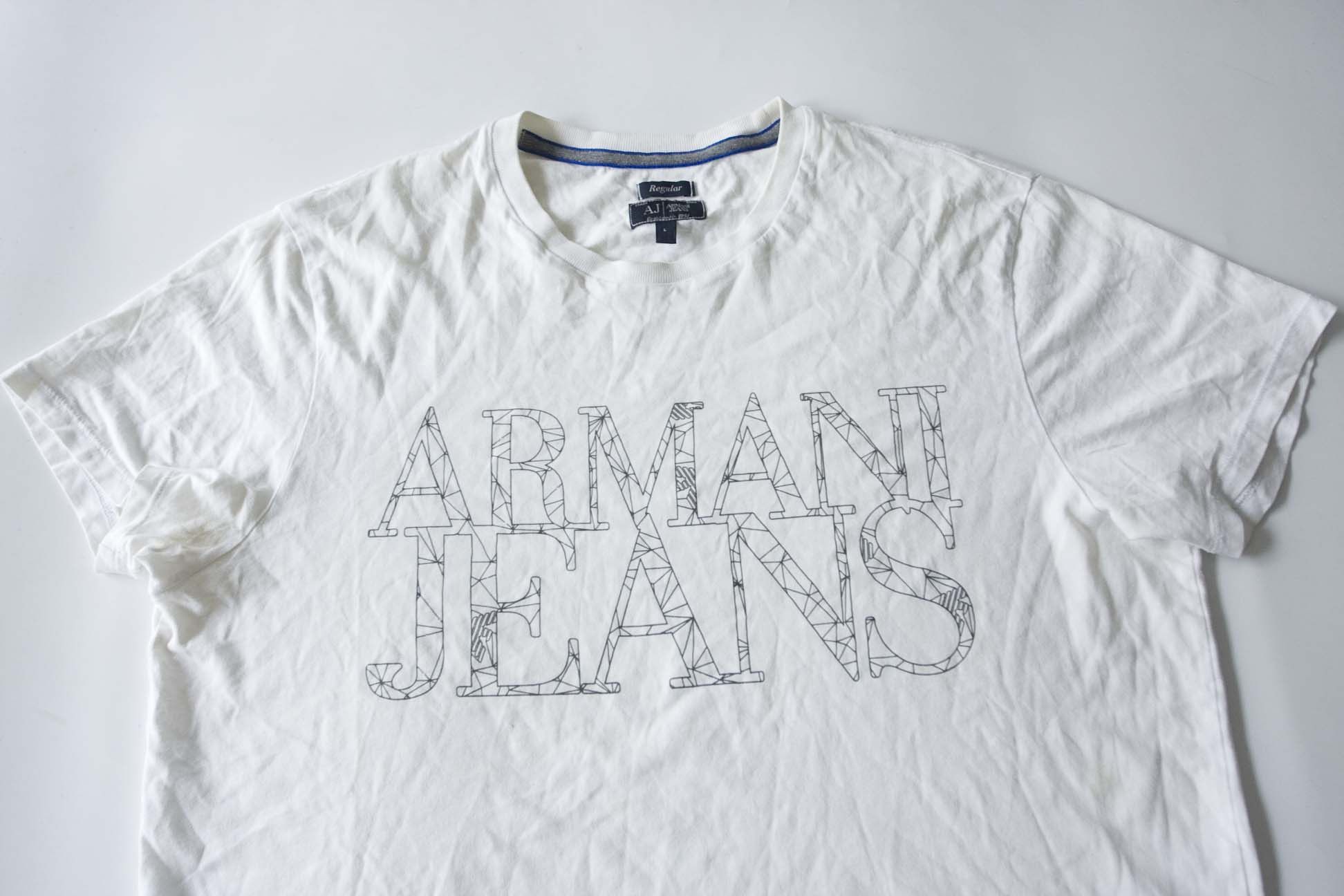 Armani Armani Jeans T Shirt Size L Spell Out White Size US L / EU 52-54 / 3 - 1 Thumbnail