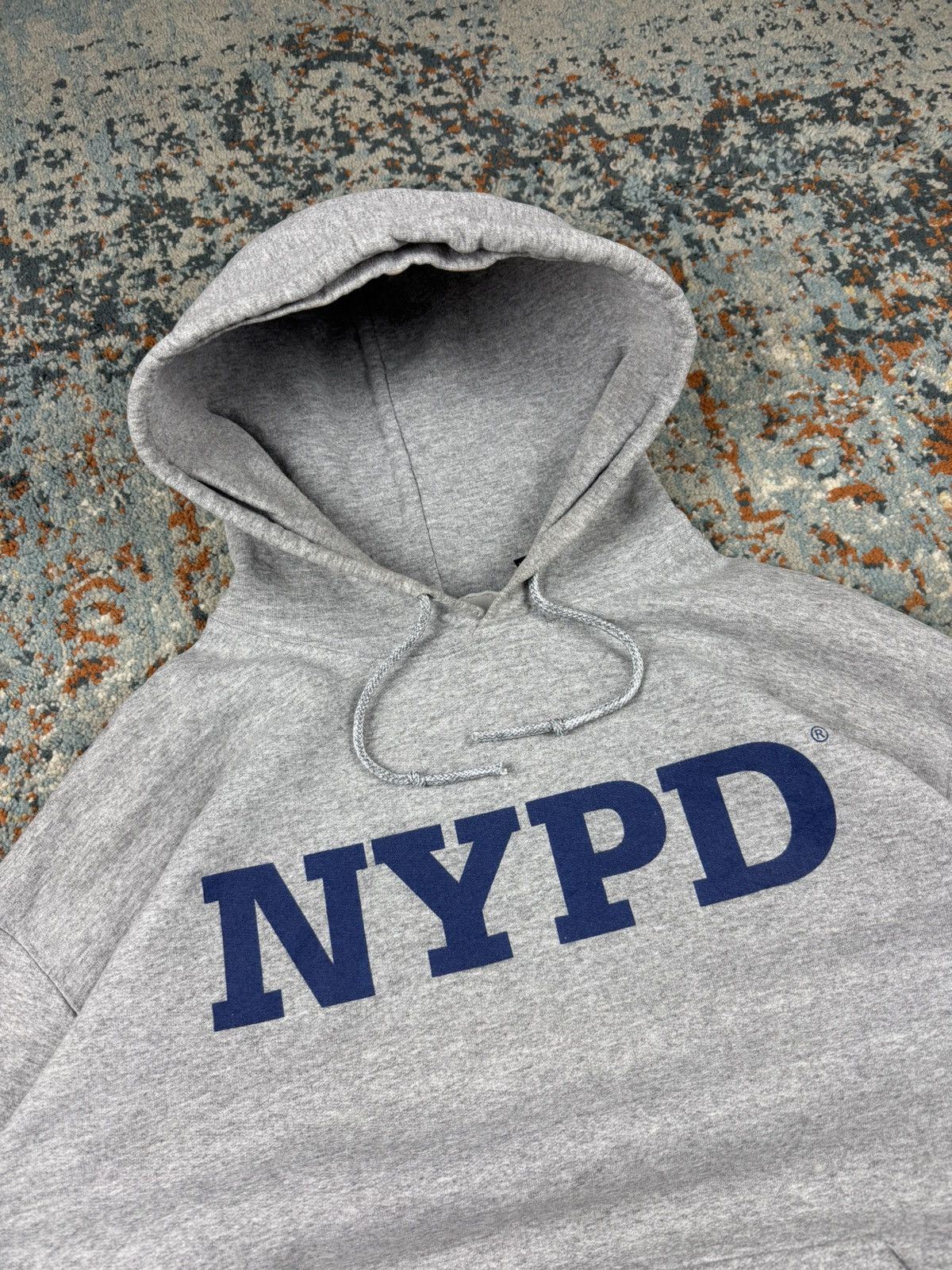 Vintage Vintage Y2K NYPD spellout baggy boxy hoodie heather grey Size US M / EU 48-50 / 2 - 5 Thumbnail