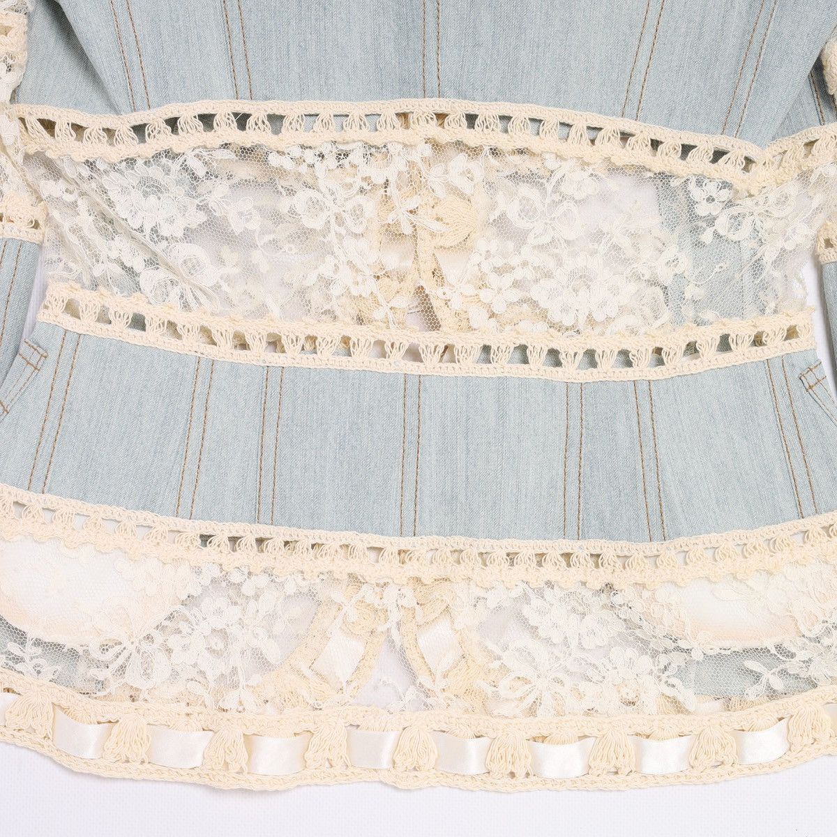 Dior Christian Dior by Galliano 2005 Lace Crochet Jacket Denim Size S / US 4 / IT 40 - 22 Thumbnail