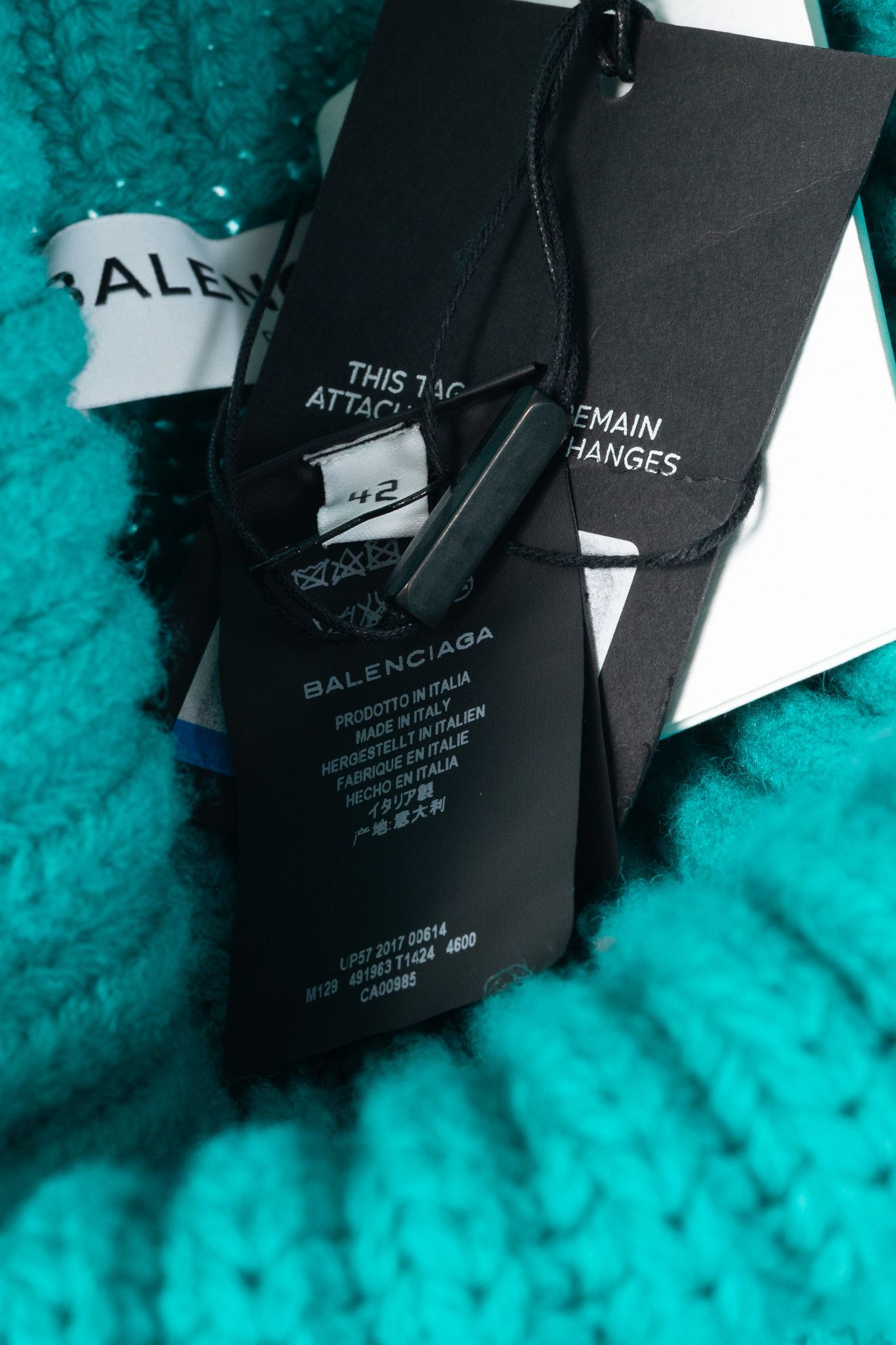 Balenciaga Balenciaga AW17 Turquoise Oversized Ribbed Wool Turtleneck Size XL / US 12-14 / IT 48-50 - 10 Thumbnail