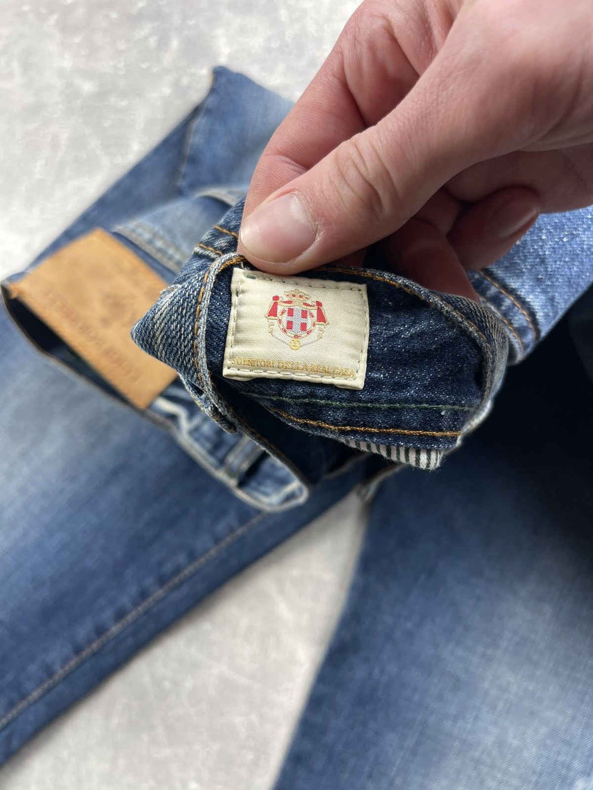 Luigi Borrelli Luigi Borrelli Luxury Distressed Denim Jeans Blue Size US 33 - 11 Thumbnail