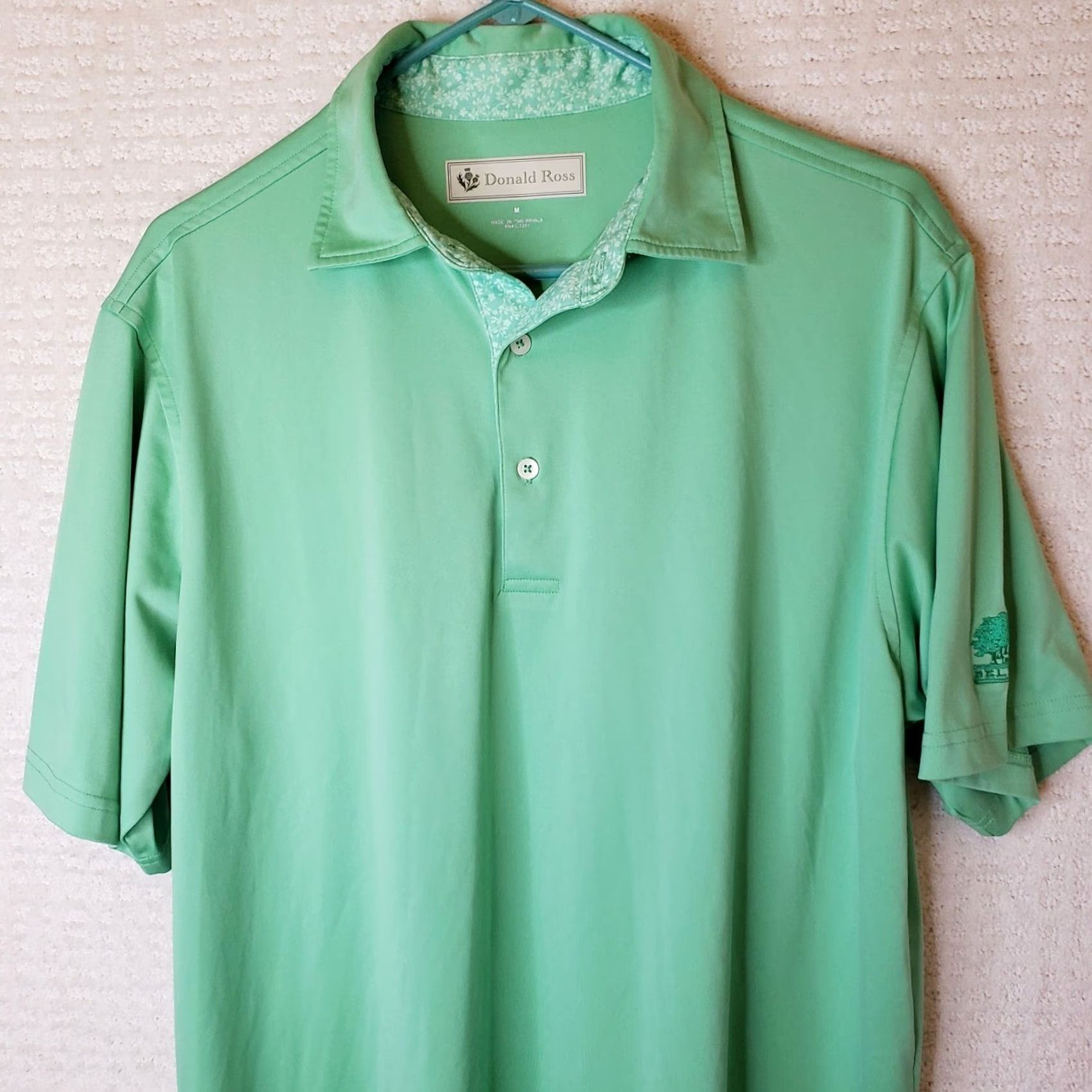 Vintage Donald Ross Polo Shirt Men M Green Geometric Golf Short Sleeve Belfair Course Logo - New without Tags Size US M / EU 48-50 / 2 - 2 Thumbnail