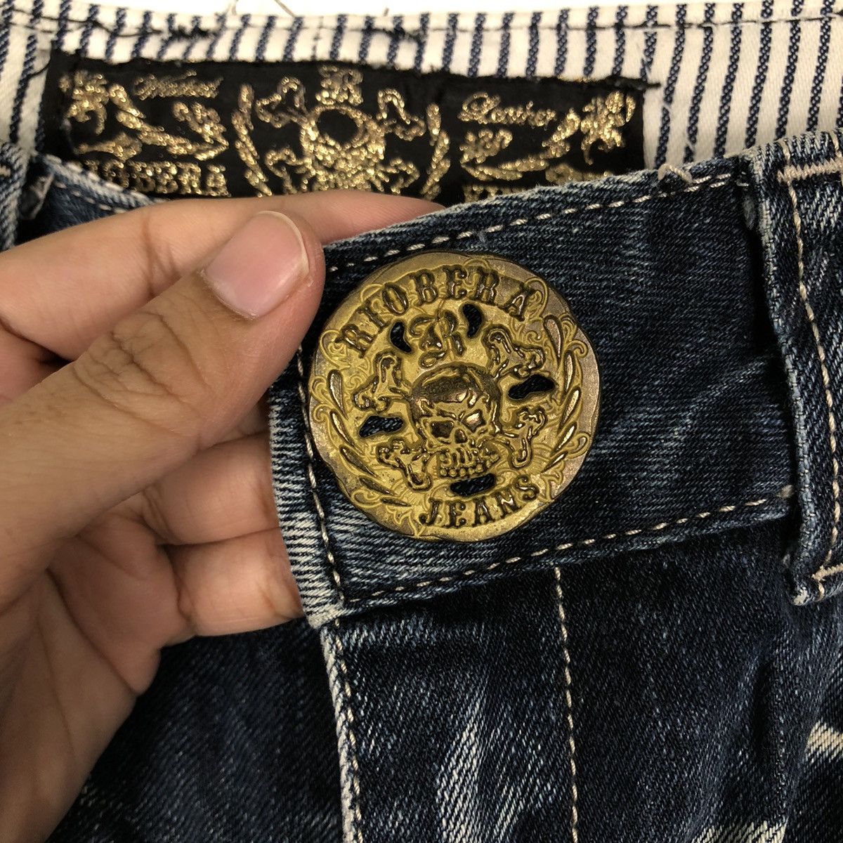 Japanese Brand 🔥Rare Bowcut Denim Distressed Jeans Riobera Designer Size US 30 / EU 46 - 12 Thumbnail