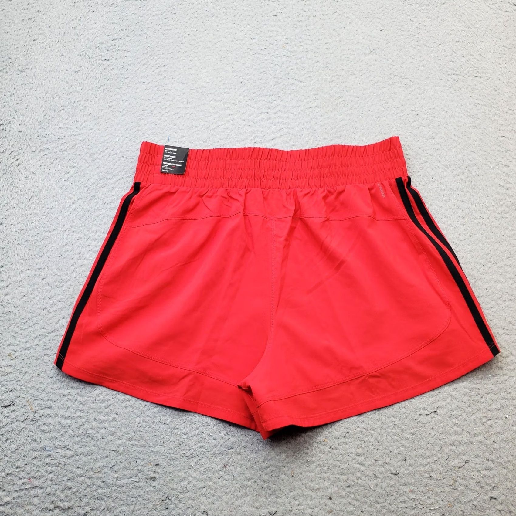 Adidas Adidas Pacer Training Shorts Mens XL Red 3-Stripes Woven High-Rise Pull On JD2287 Size US 36 / EU 52 - 2 Thumbnail