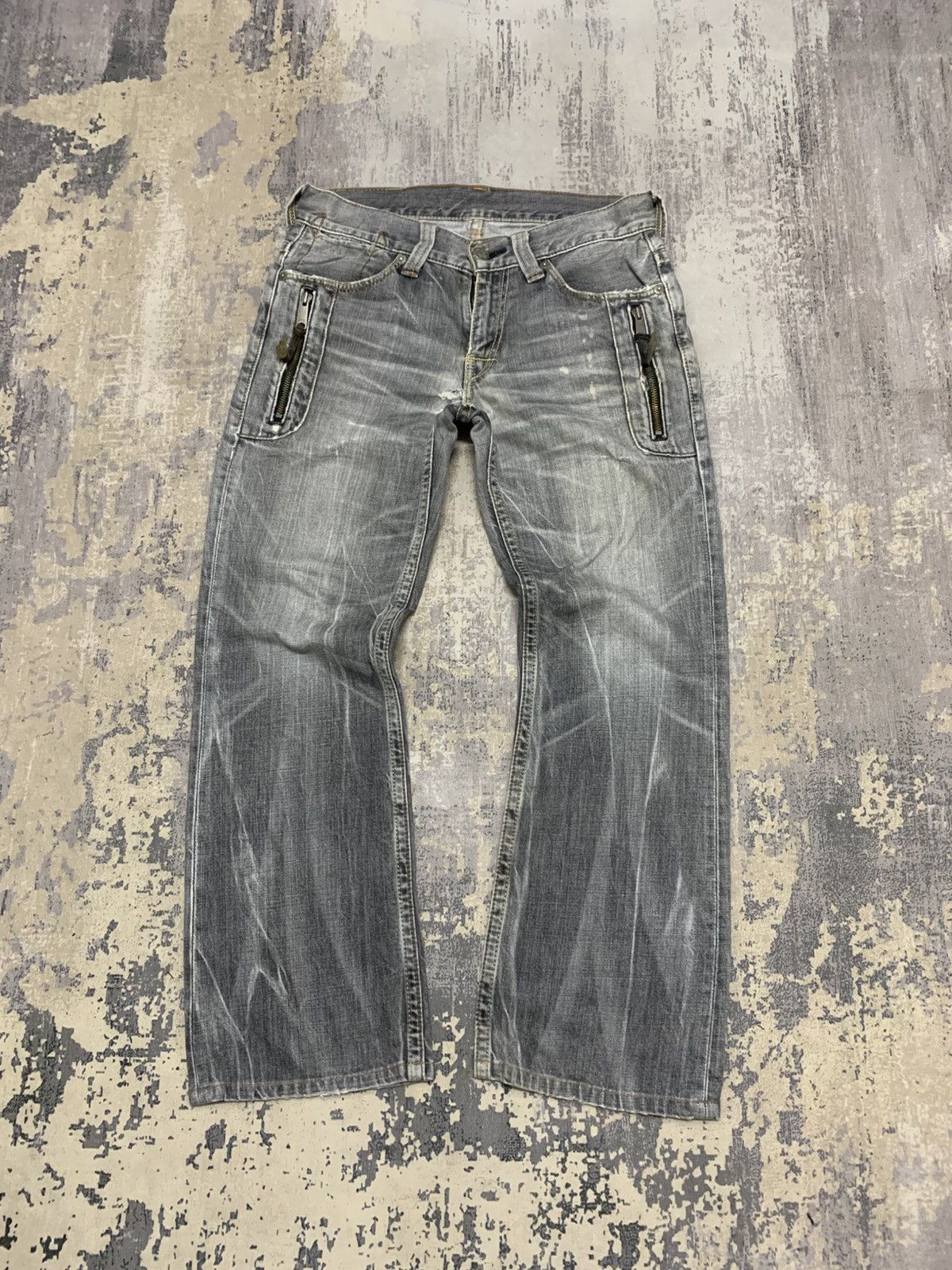 Levi's Levis 507 Flared Jeans Bootcut Clawmark Distressed Jeans Size US 34 / EU 50 - 1 Thumbnail