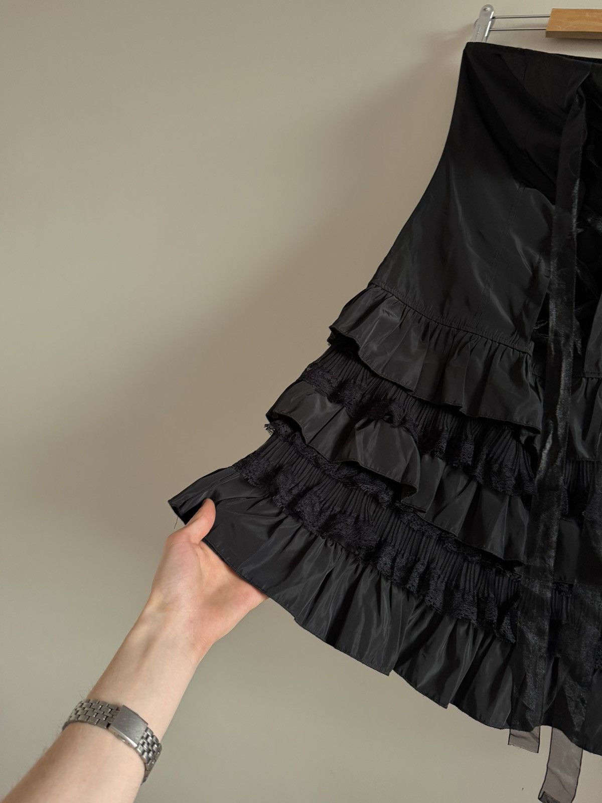 Vintage Black Corset Mini Dress Size L / US 10 / IT 46 - 3 Thumbnail