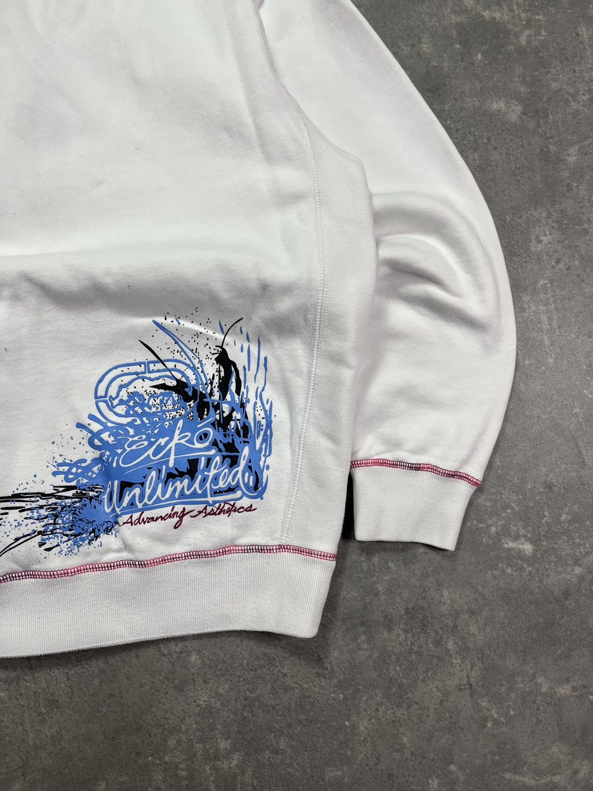 Ecko Unltd. 00s Ecko Unlimited Painted Logo Baggy Zip Hoodie XL White Size US XXL / EU 58 / 5 - 13 Thumbnail