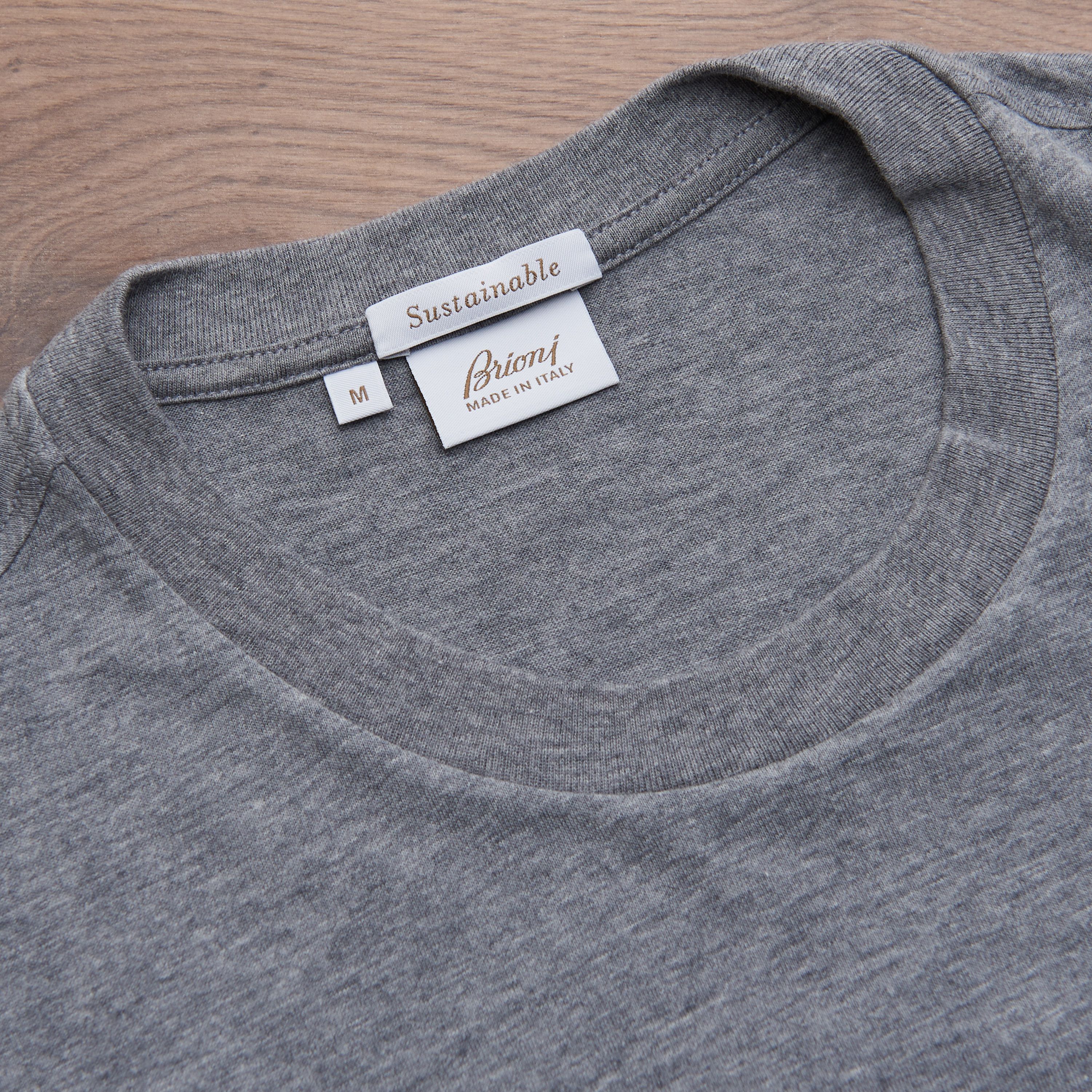 Brioni Crewneck Tshirt In Grey Printed Cotton Jersey Size US M / EU 48-50 / 2 - 9 Thumbnail