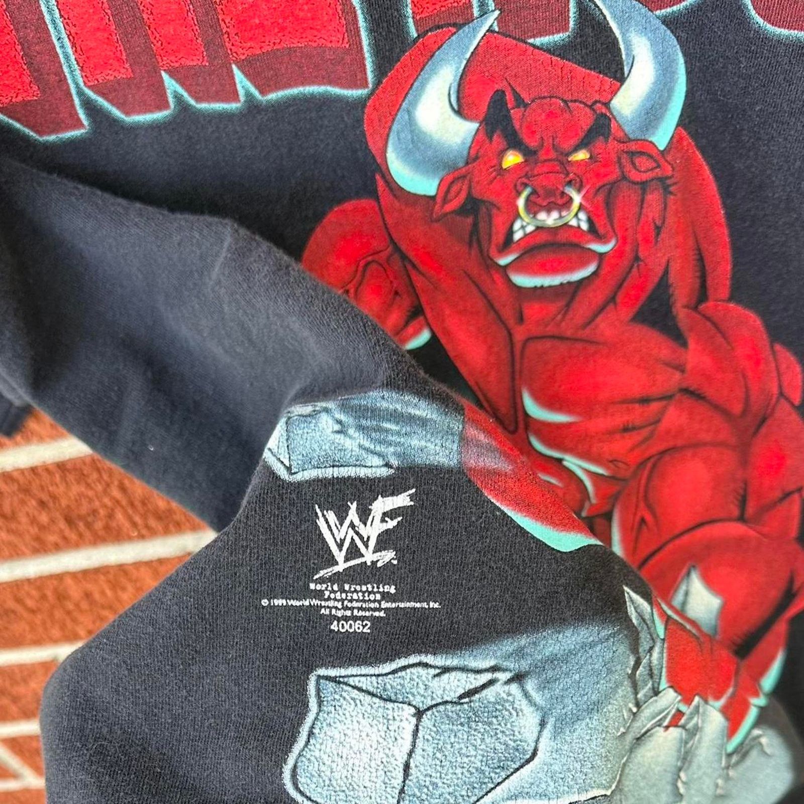 WWE Vintage 1999 the rock wwf double sided wrestling shirt Size US L / EU 52-54 / 3 - 5 Thumbnail