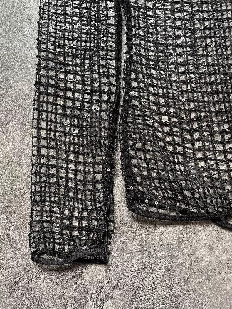 Saint Laurent Paris Saint Laurent Paris Crystal Beaded Openwork Fishnet Camiso Size US M / EU 48-50 / 2 - 3 Thumbnail
