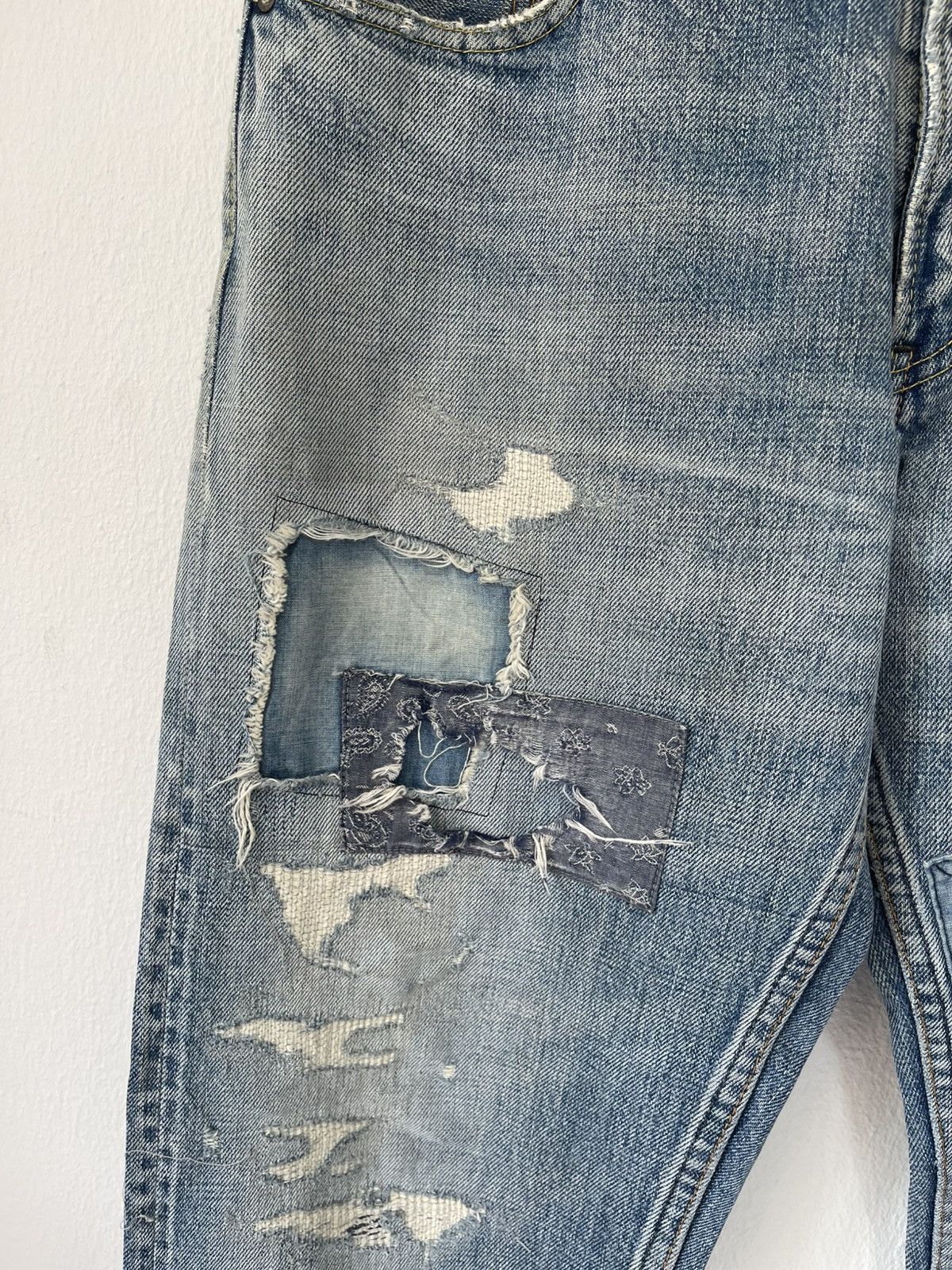 FDMTL 2021 FDMTL Sashiko Patch Denim Selveged Pants Size US 32 / EU 48 - 9 Thumbnail