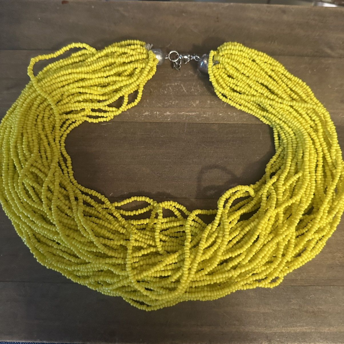 Other Chunky multi strand yellow seed bead collar necklace Size ONE SIZE - 3 Thumbnail