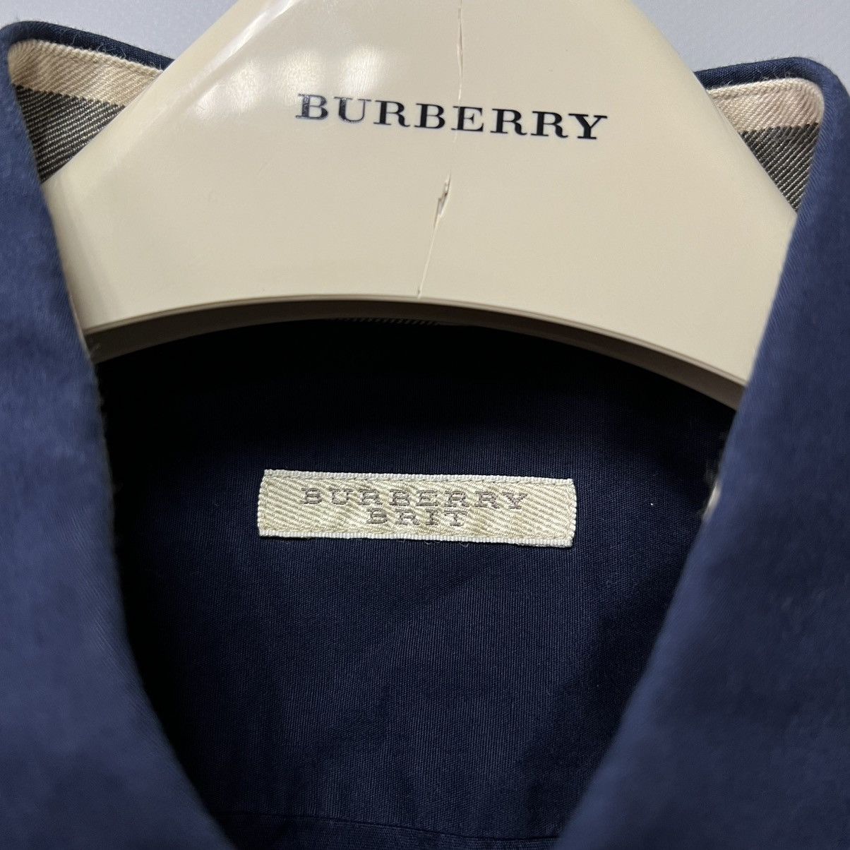 Burberry Burberry Brit shirt navy men’s button up size xl Size US XL / EU 56 / 4 - 9 Thumbnail