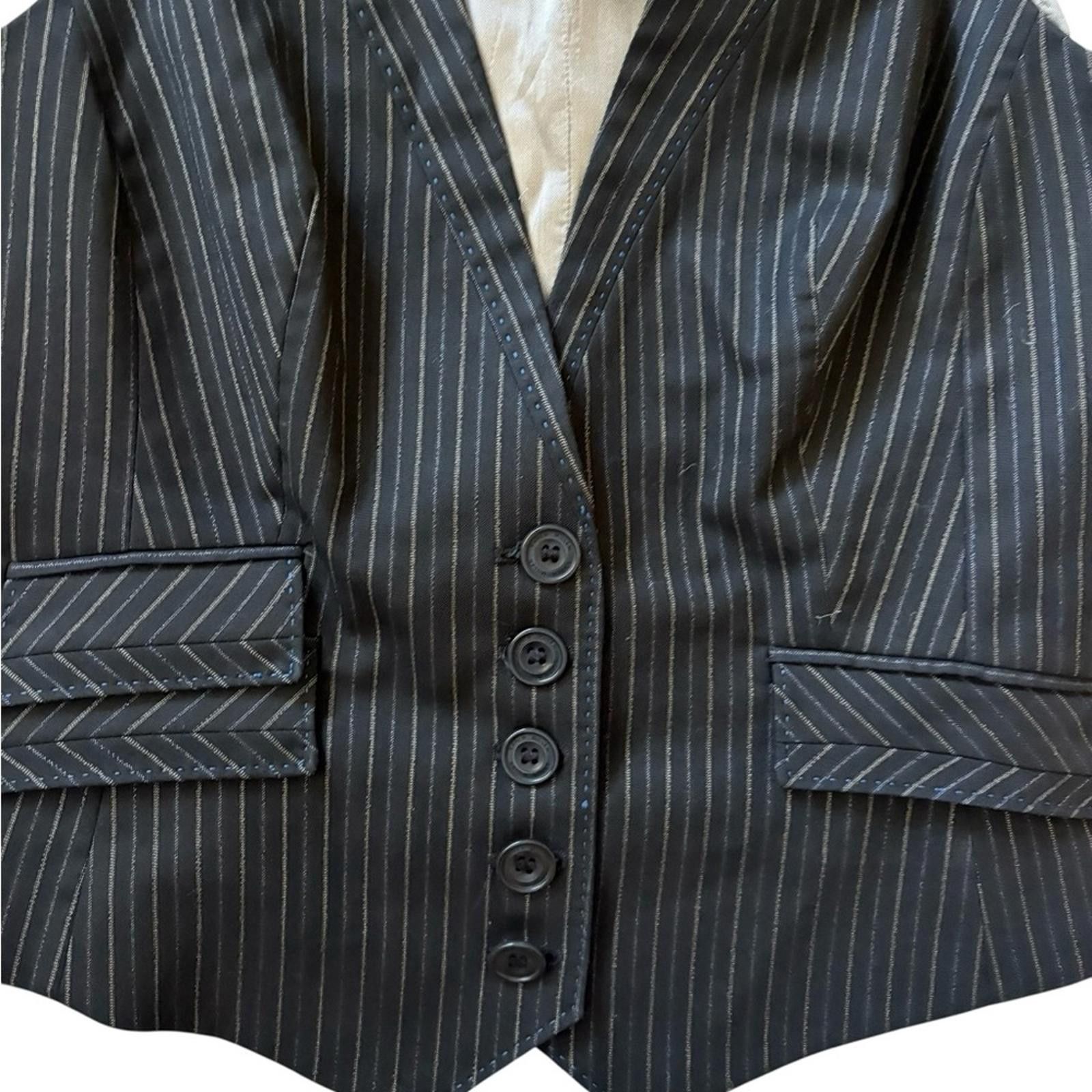 Karen Millen Karen Millen England Wool Blend Charcoal Striped Vest Size 8 Size M / US 6-8 / IT 42-44 - 3 Thumbnail