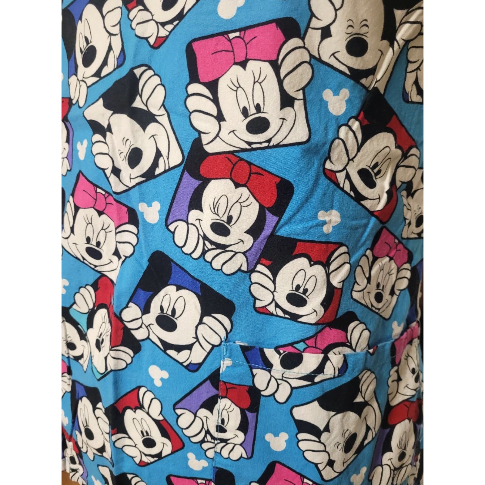 Disney Disney Minnie Mickey Mouse Scrub Top Shirt Size S Women Blue 100% Cotton Size US S / EU 44-46 / 1 - 2 Thumbnail