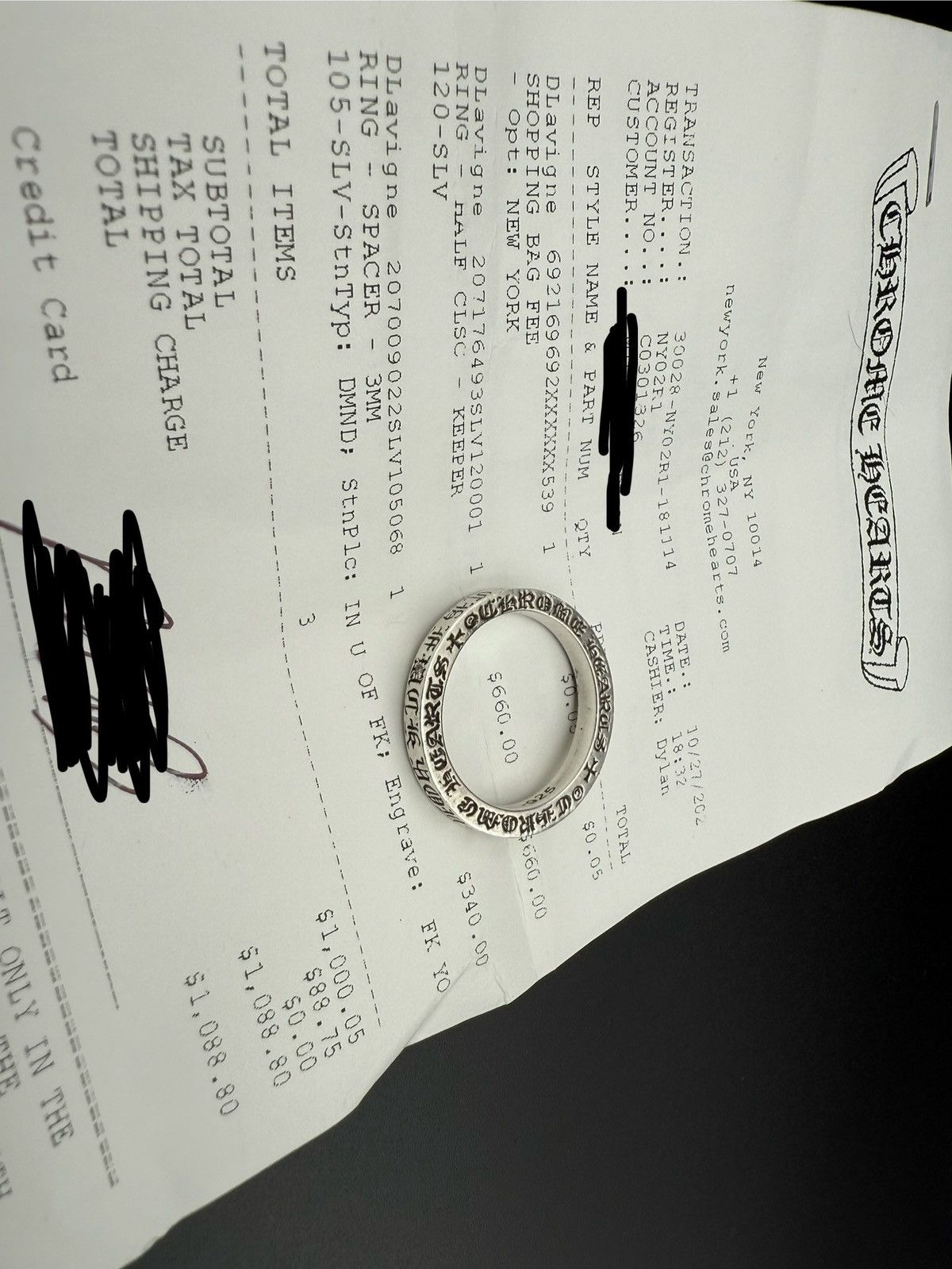 Chrome Hearts Chrome Hearts Diamond F*ck you spacer 3mm Size ONE SIZE - 2 Thumbnail