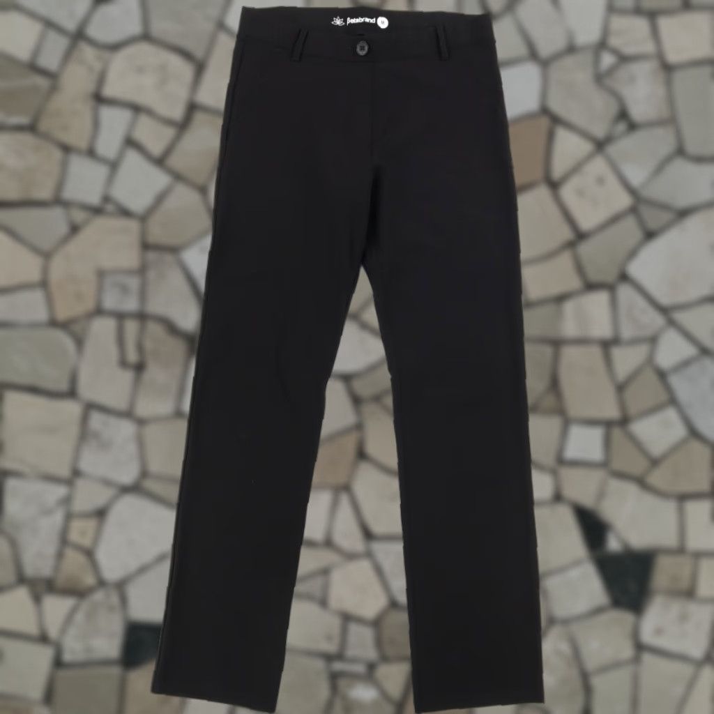 Vintage Betabrand Black Women's M Career Pants Stretch Classic Straight Leg Rayon Woven Regular Inseam 31in Flat Pull On Size 32" / US 10 / IT 46 - 1 Thumbnail