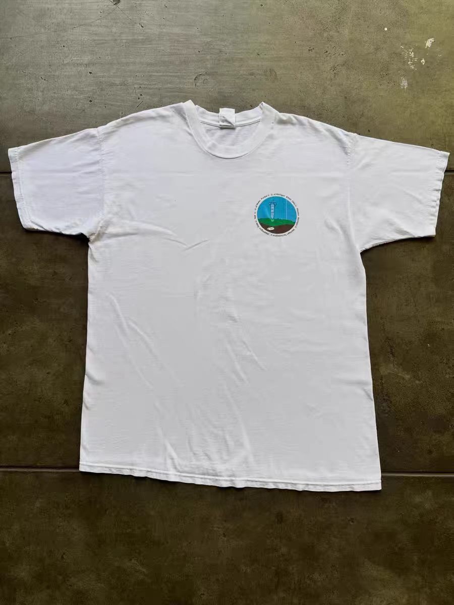 Vintage White retro old school print tshirt Size US M / EU 48-50 / 2 - 2 Thumbnail